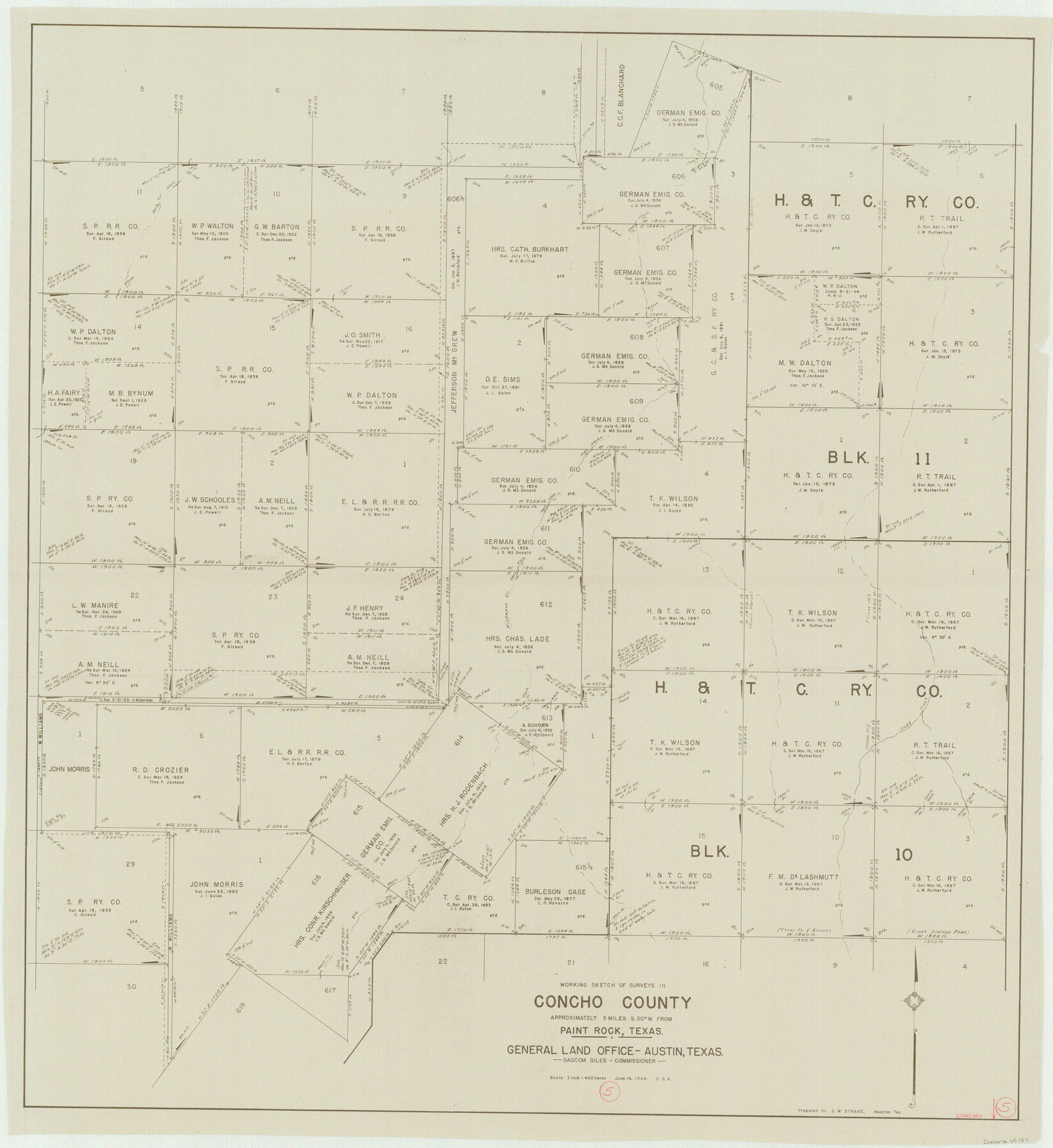 68187, Concho County Working Sketch 5, General Map Collection