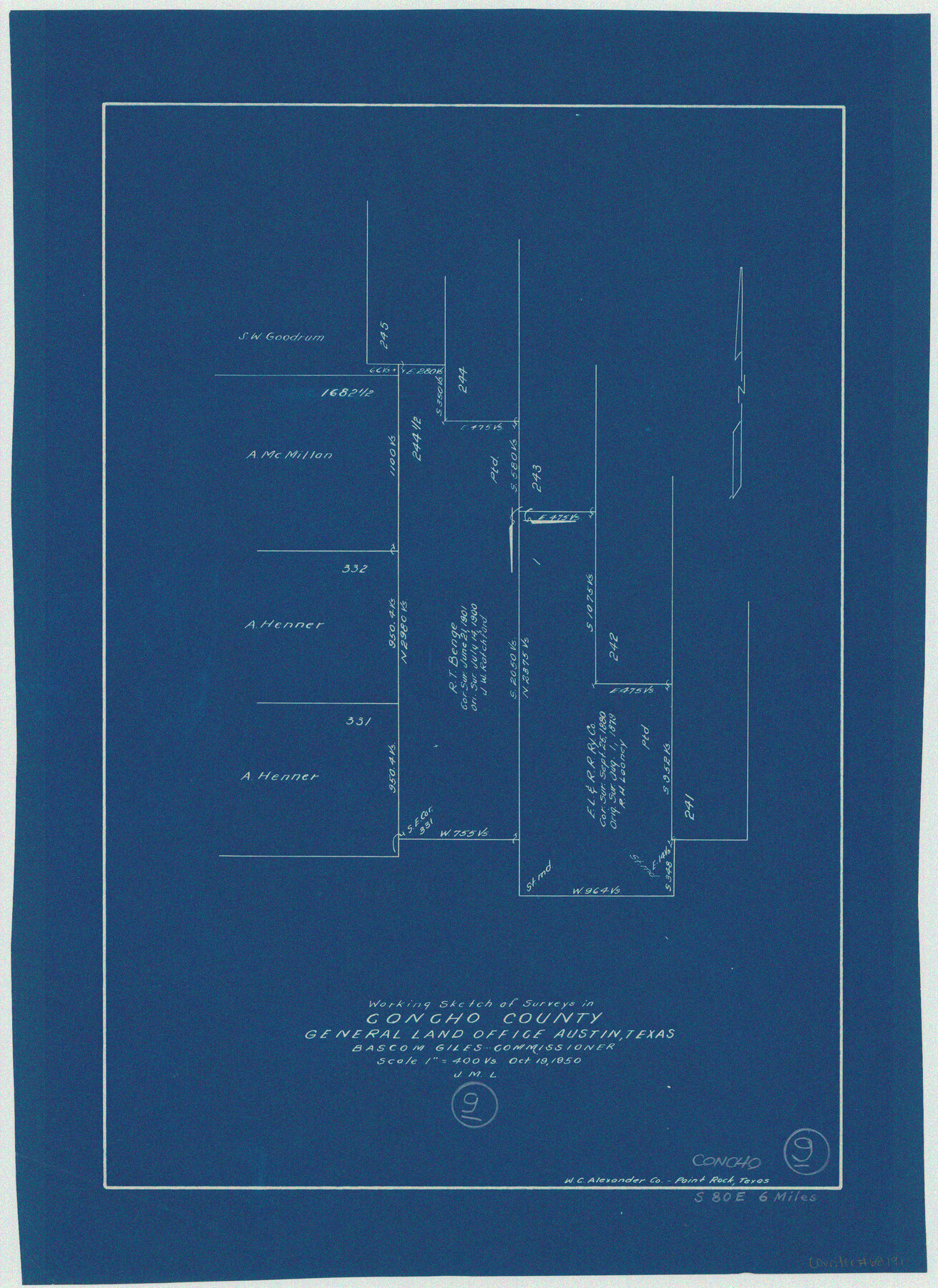 68191, Concho County Working Sketch 9, General Map Collection