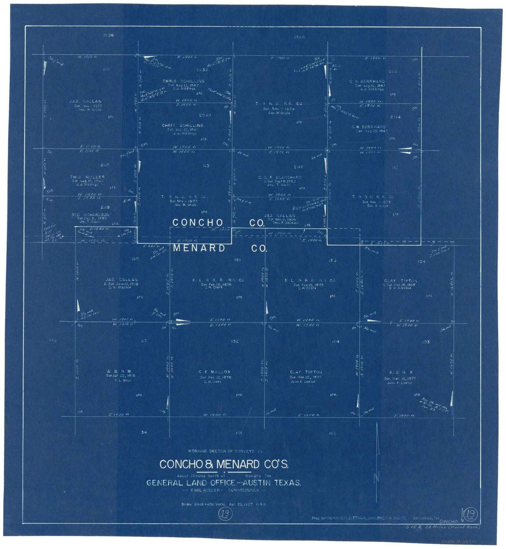 68201, Concho County Working Sketch 19, General Map Collection

