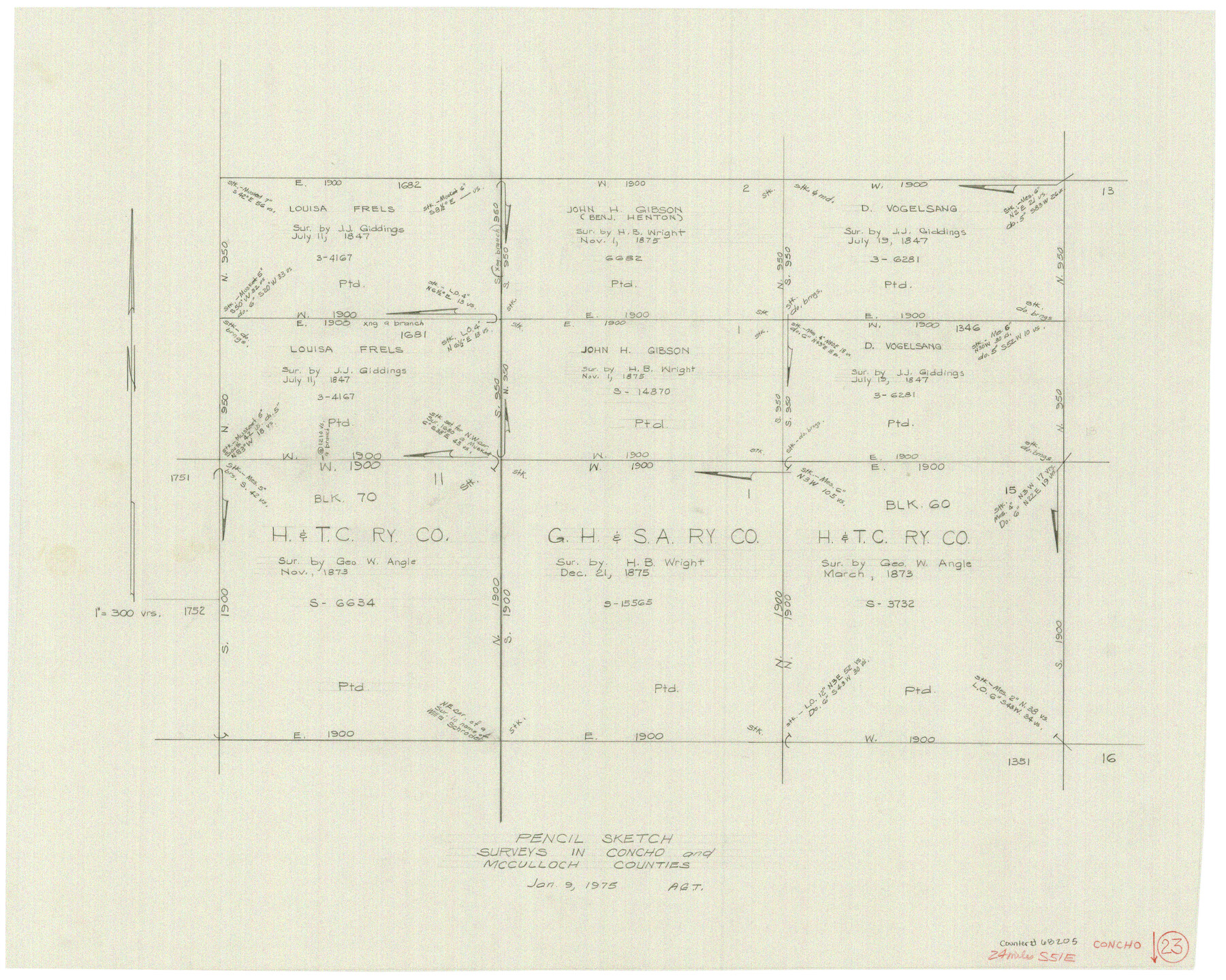 68205, Concho County Working Sketch 23, General Map Collection
