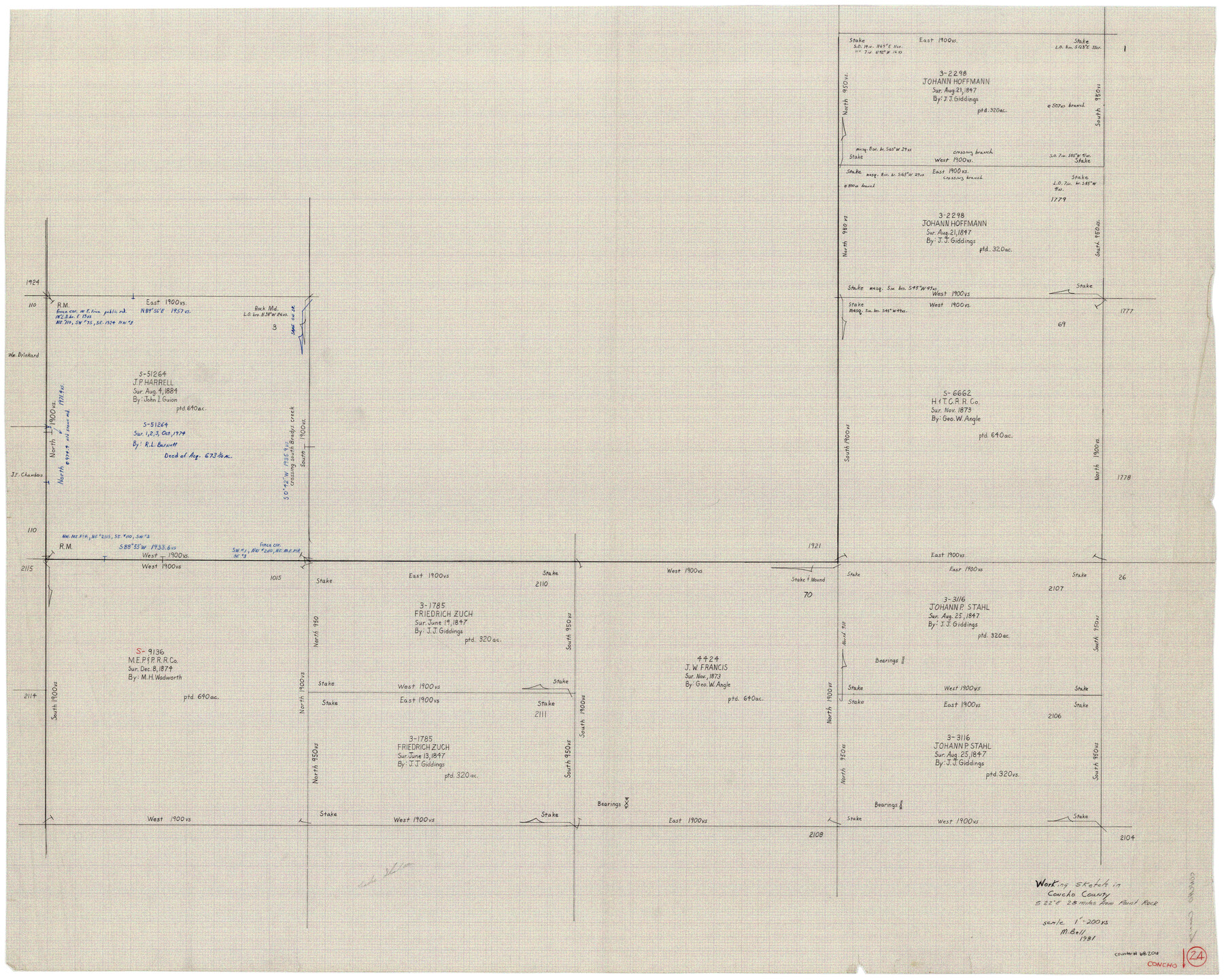 68206, Concho County Working Sketch 24, General Map Collection
