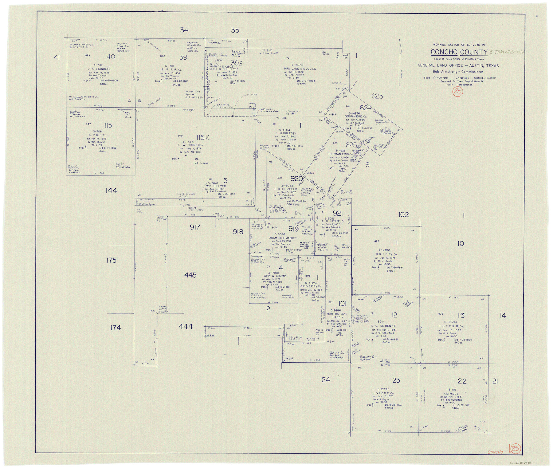 68207, Concho County Working Sketch 25, General Map Collection
