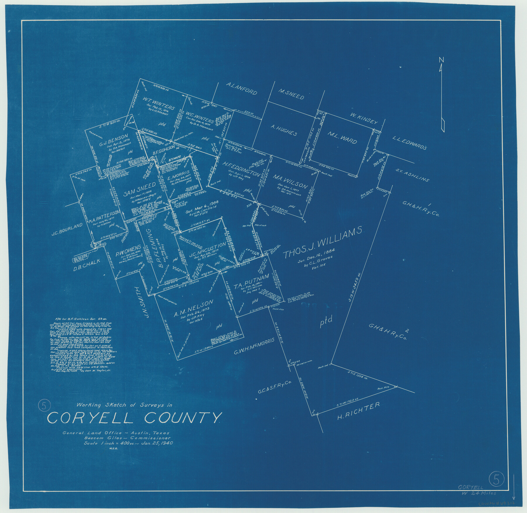 68212, Coryell County Working Sketch 5, General Map Collection