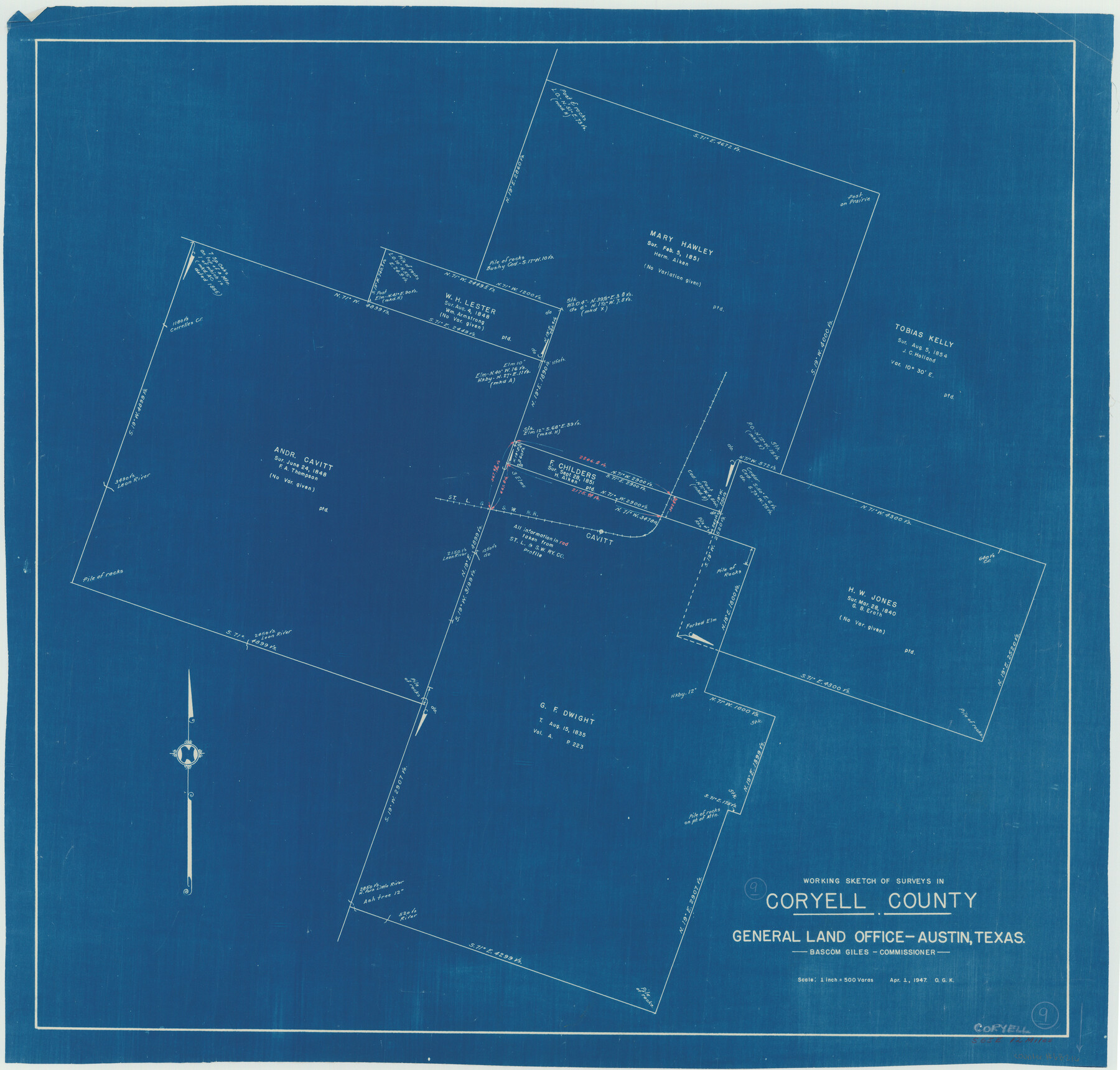 68216, Coryell County Working Sketch 9, General Map Collection