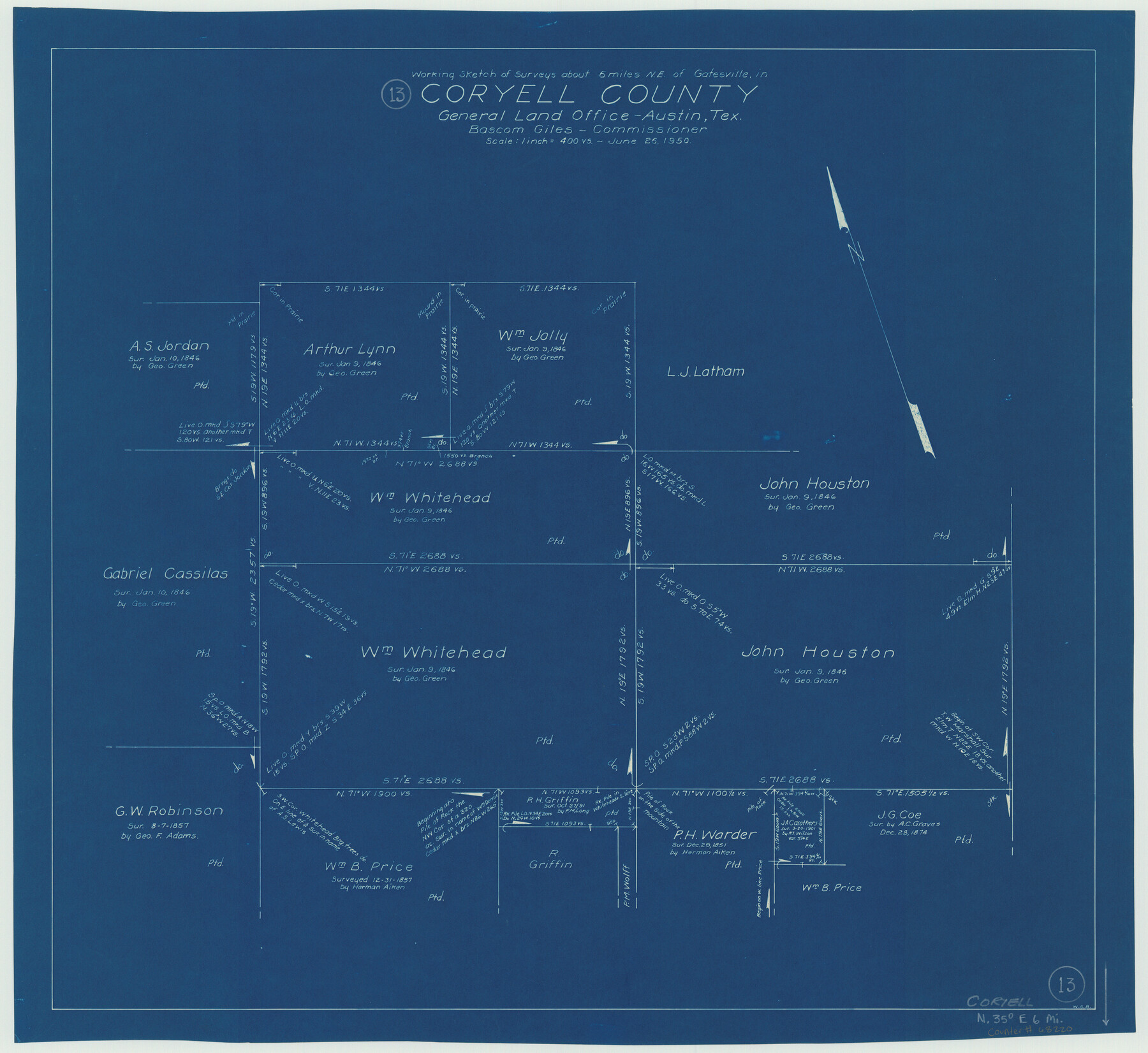 68220, Coryell County Working Sketch 13, General Map Collection