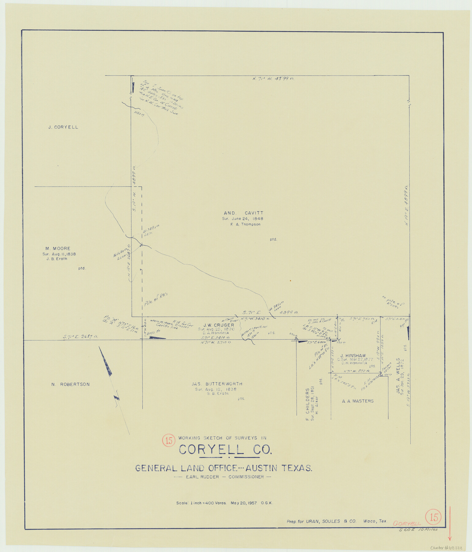 68222, Coryell County Working Sketch 15, General Map Collection