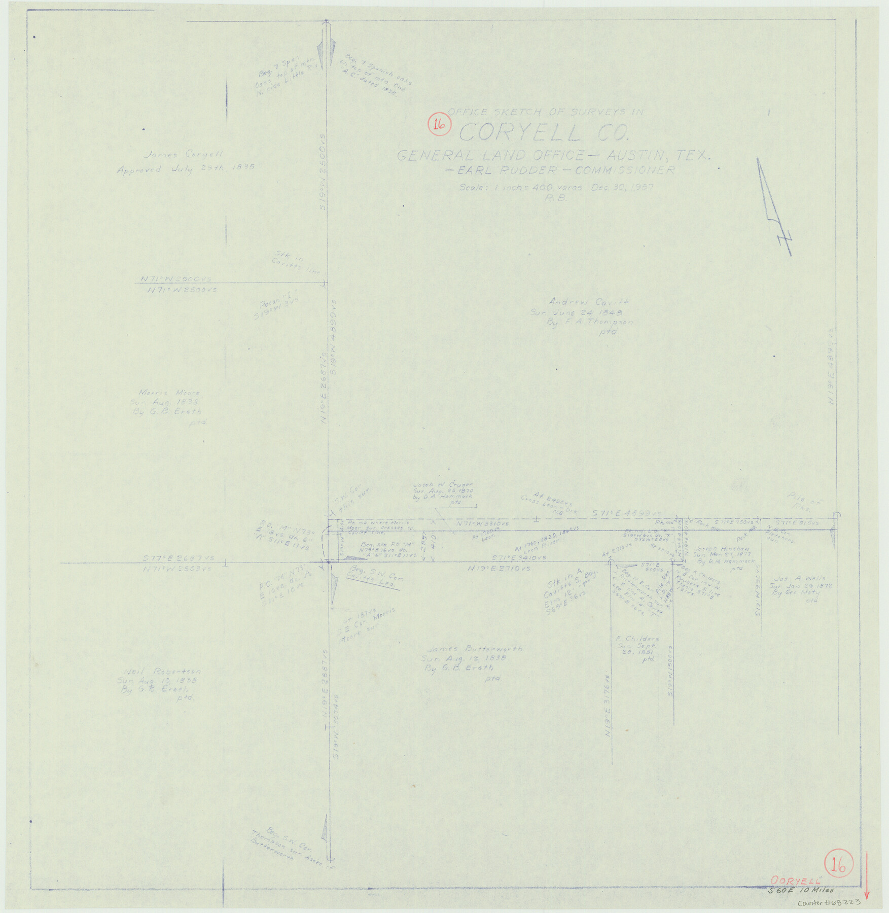 68223, Coryell County Working Sketch 16, General Map Collection
