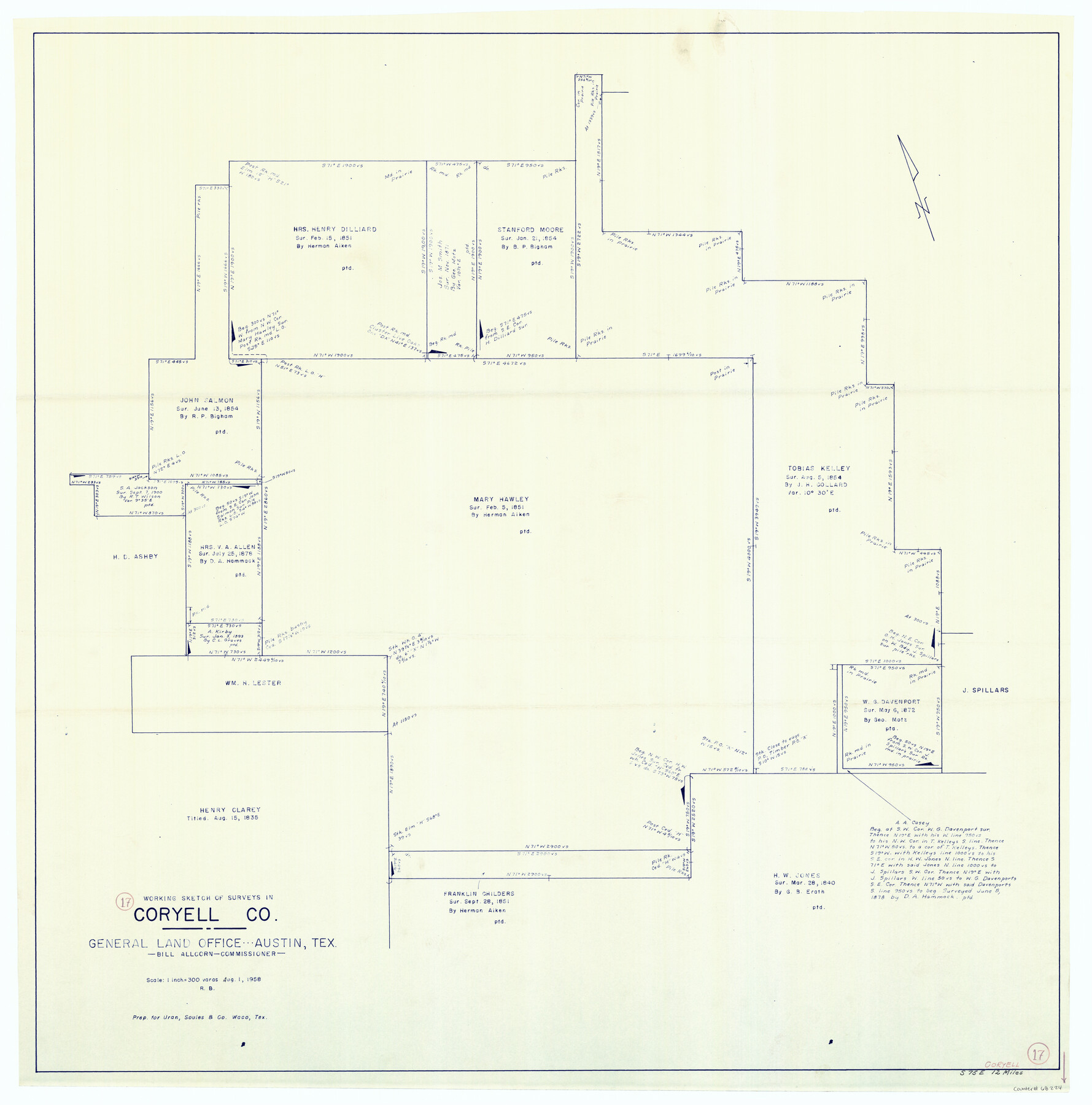 68224, Coryell County Working Sketch 17, General Map Collection