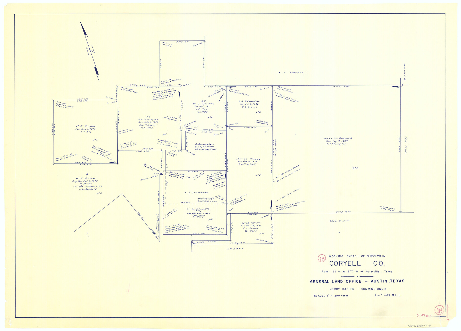 68225, Coryell County Working Sketch 18, General Map Collection