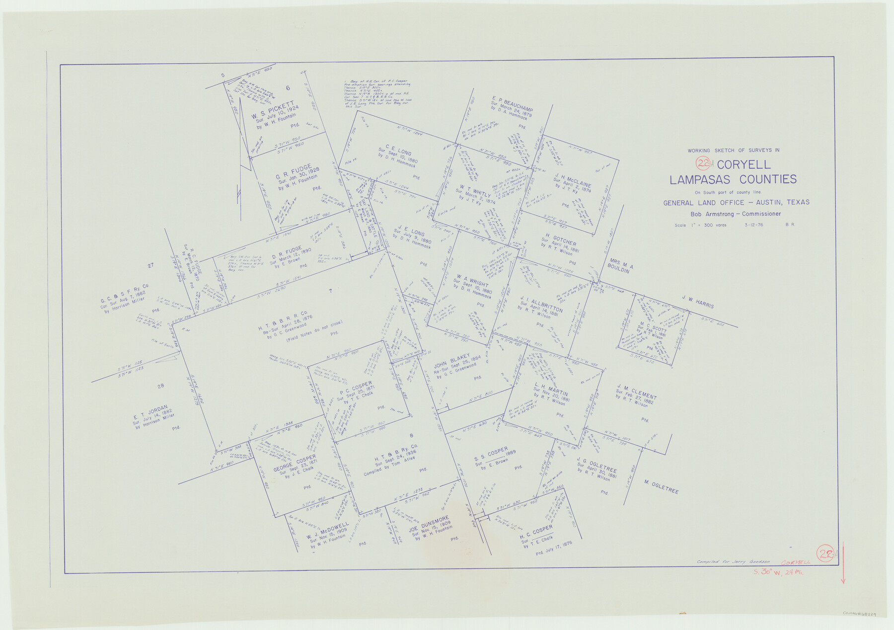 68229, Coryell County Working Sketch 22, General Map Collection