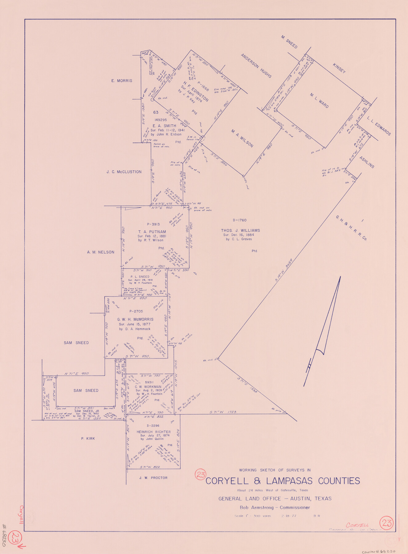 68230, Coryell County Working Sketch 23, General Map Collection