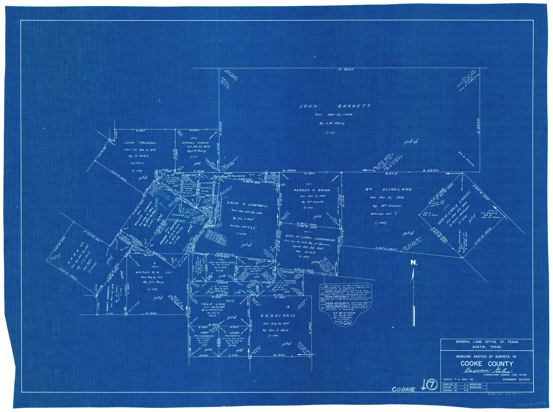 68244, Cooke County Working Sketch 7, General Map Collection
