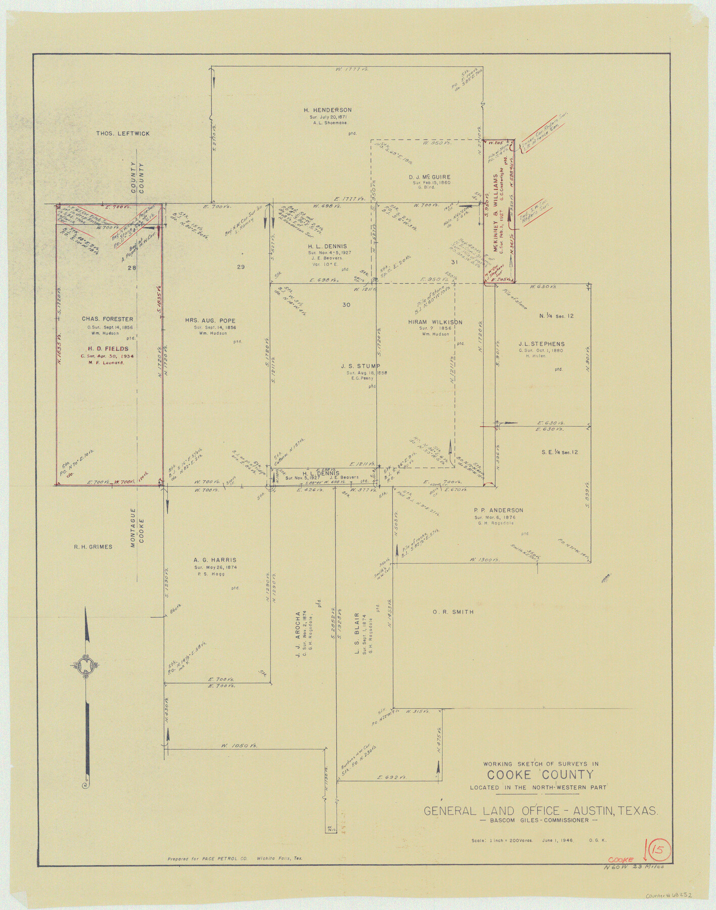 68252, Cooke County Working Sketch 15, General Map Collection