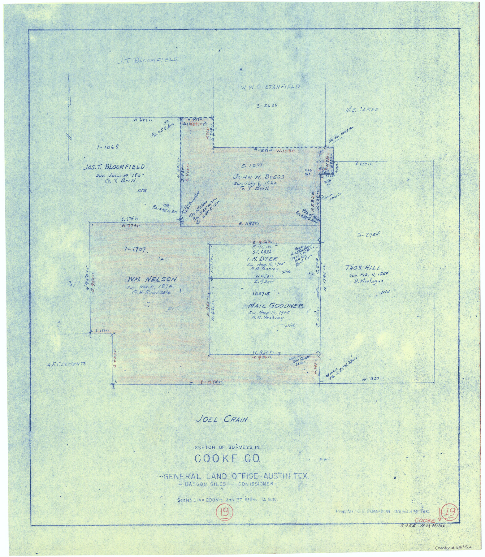 68256, Cooke County Working Sketch 19, General Map Collection