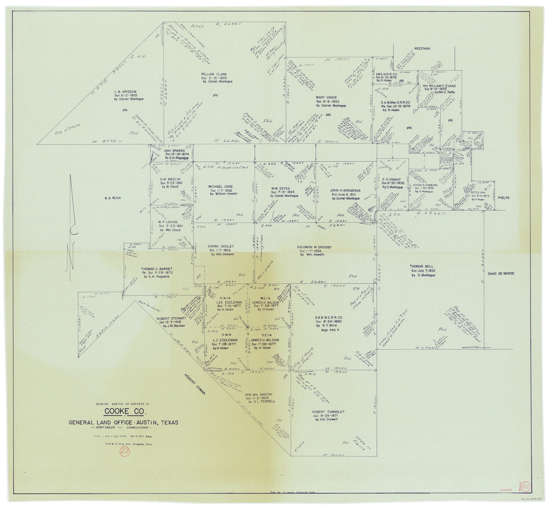 68259, Cooke County Working Sketch 22, General Map Collection
