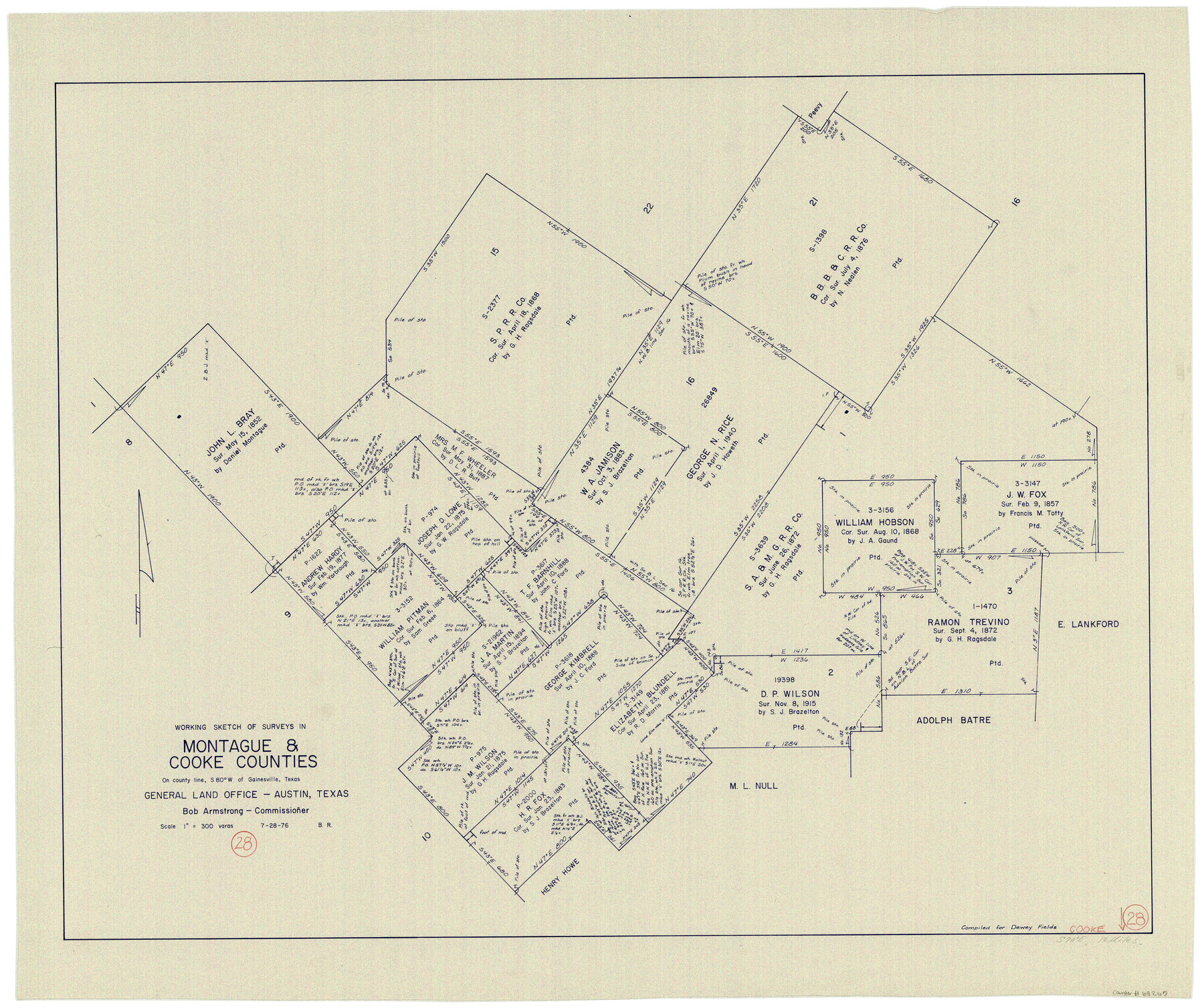 68265, Cooke County Working Sketch 28, General Map Collection
