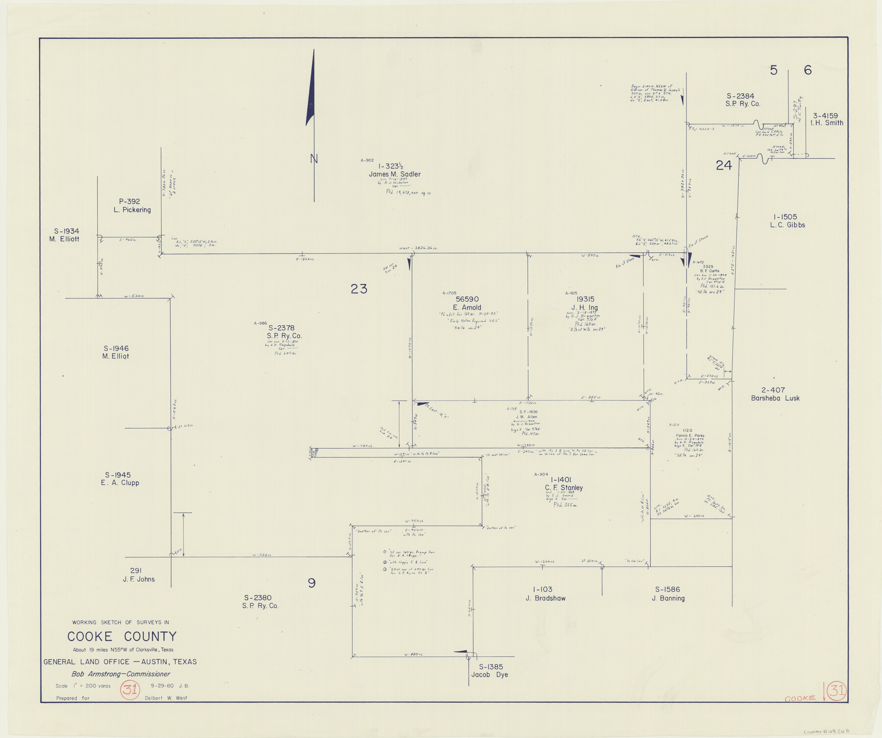 68268, Cooke County Working Sketch 31, General Map Collection