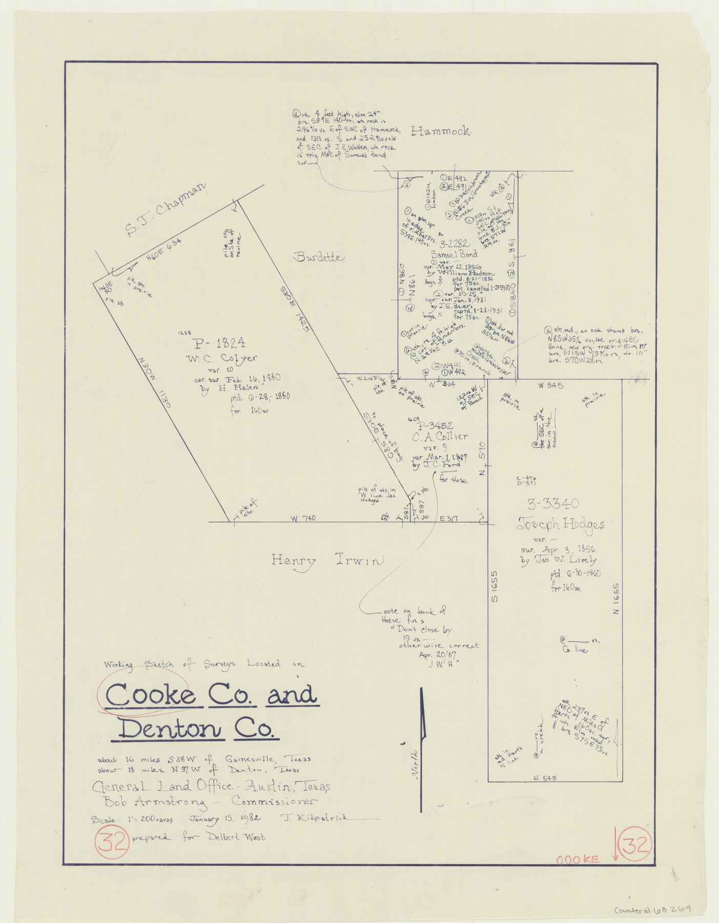68269, Cooke County Working Sketch 32, General Map Collection