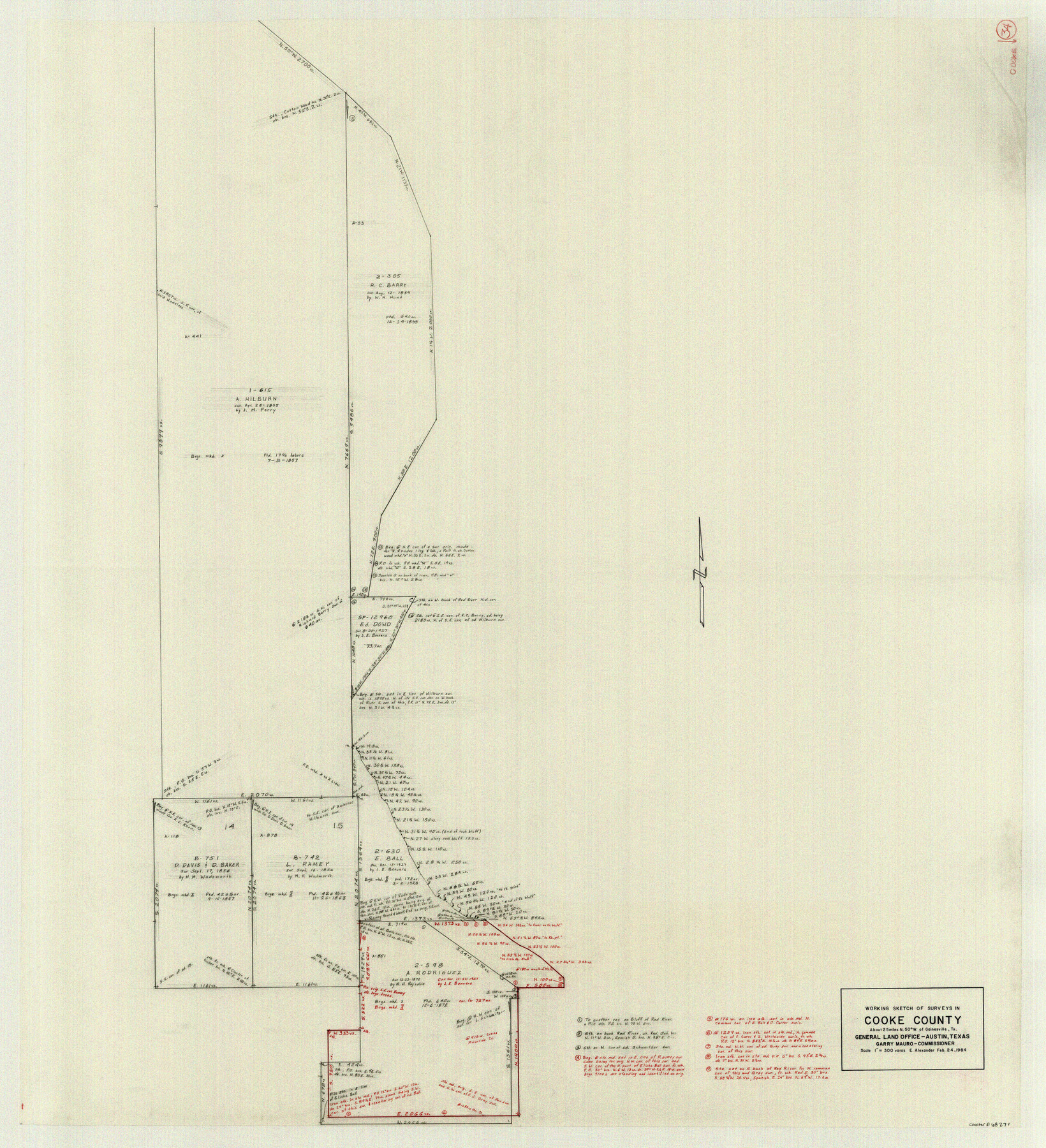 68271, Cooke County Working Sketch 34, General Map Collection
