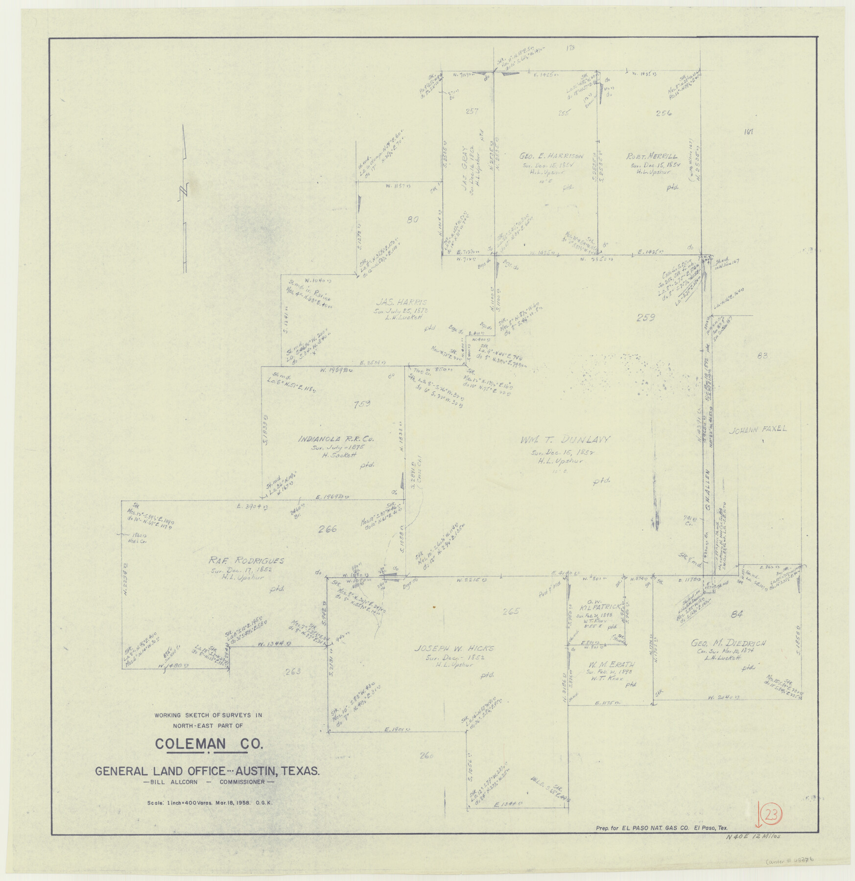 68276, Coleman County Working Sketch 23, General Map Collection