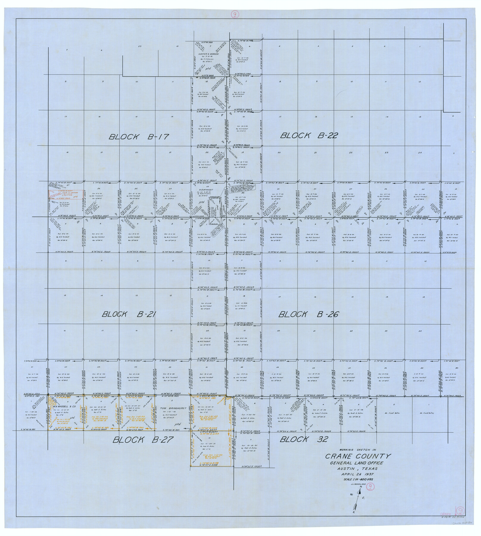 68286, Crane County Working Sketch 9, General Map Collection