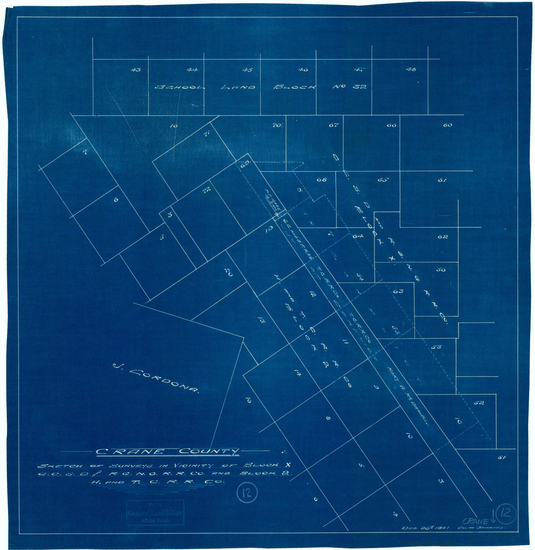 68289, Crane County Working Sketch 12, General Map Collection