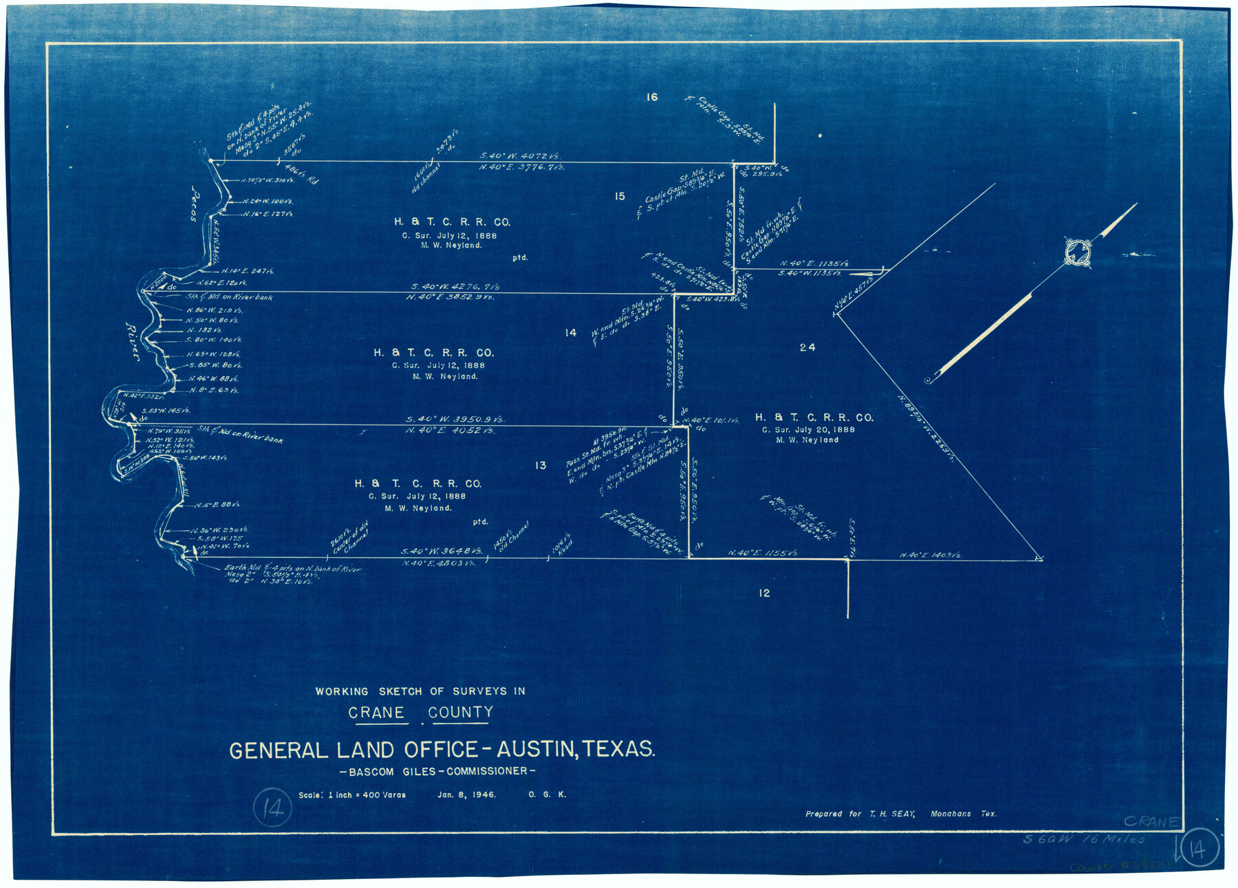 68291, Crane County Working Sketch 14, General Map Collection