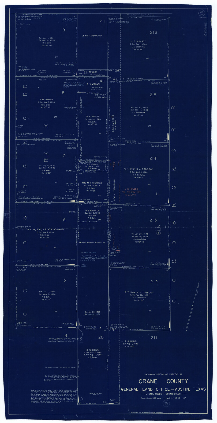 68293, Crane County Working Sketch 16, General Map Collection