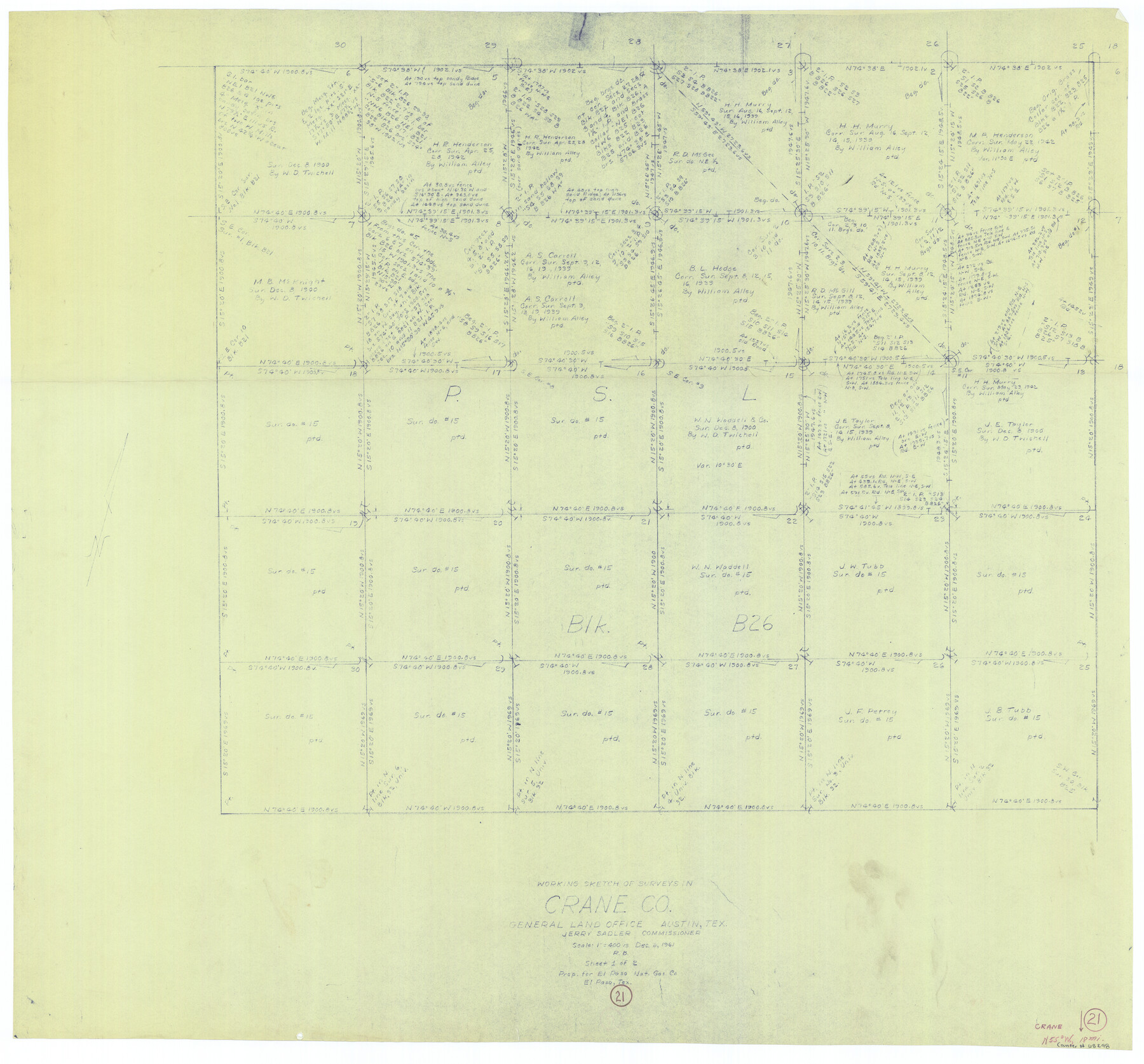 68298, Crane County Working Sketch 21, General Map Collection