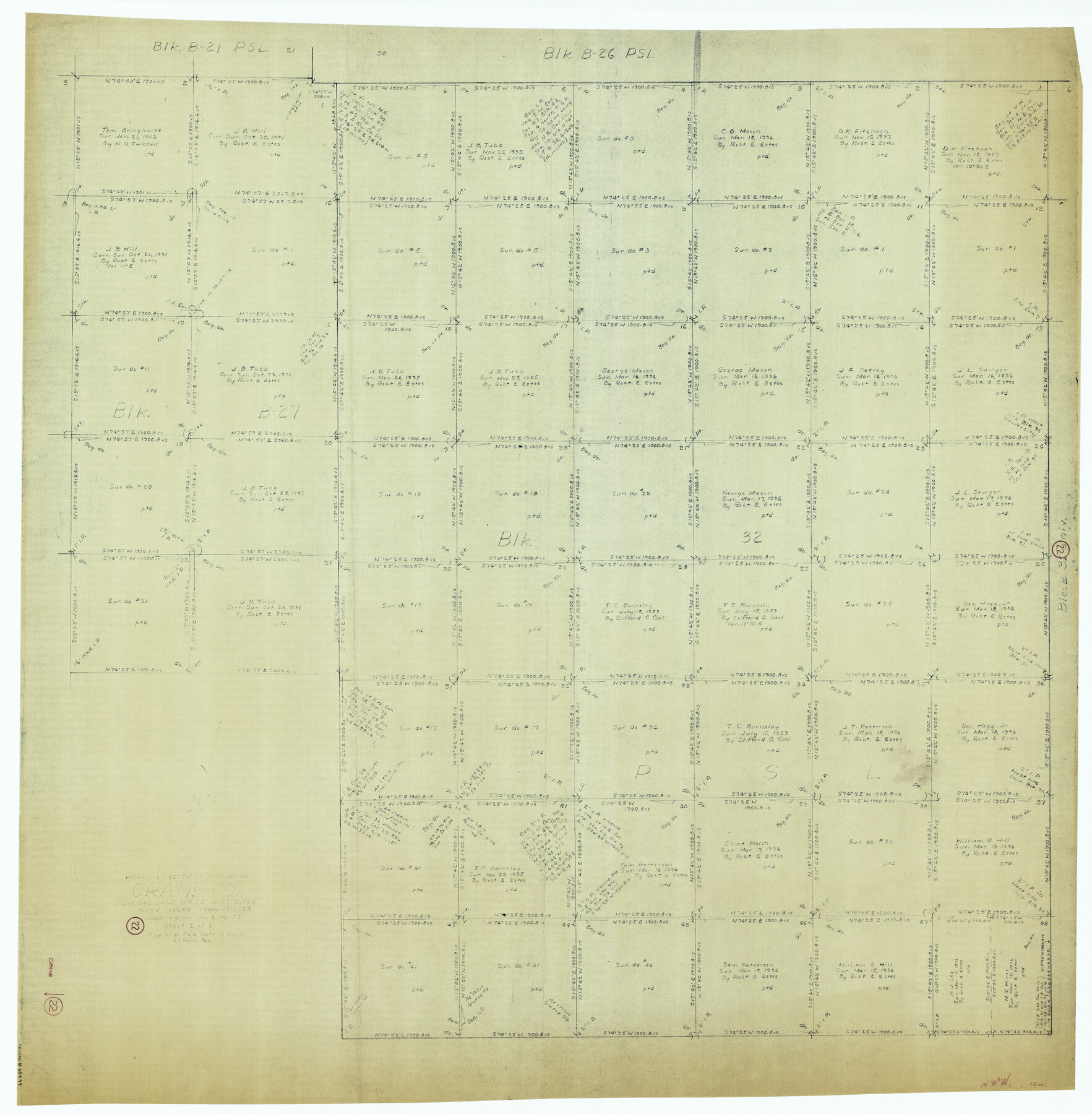 68299, Crane County Working Sketch 22, General Map Collection
