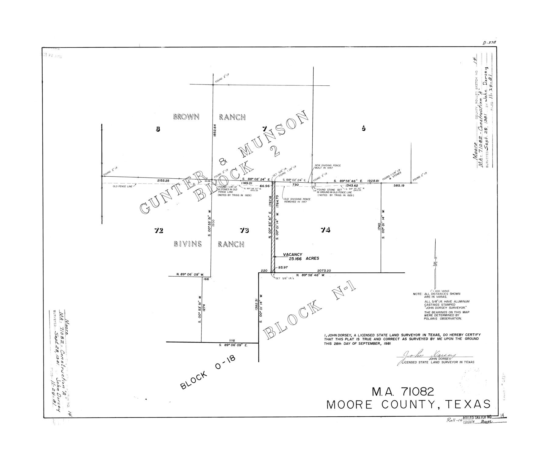 6830, Moore County Rolled Sketch 14, General Map Collection