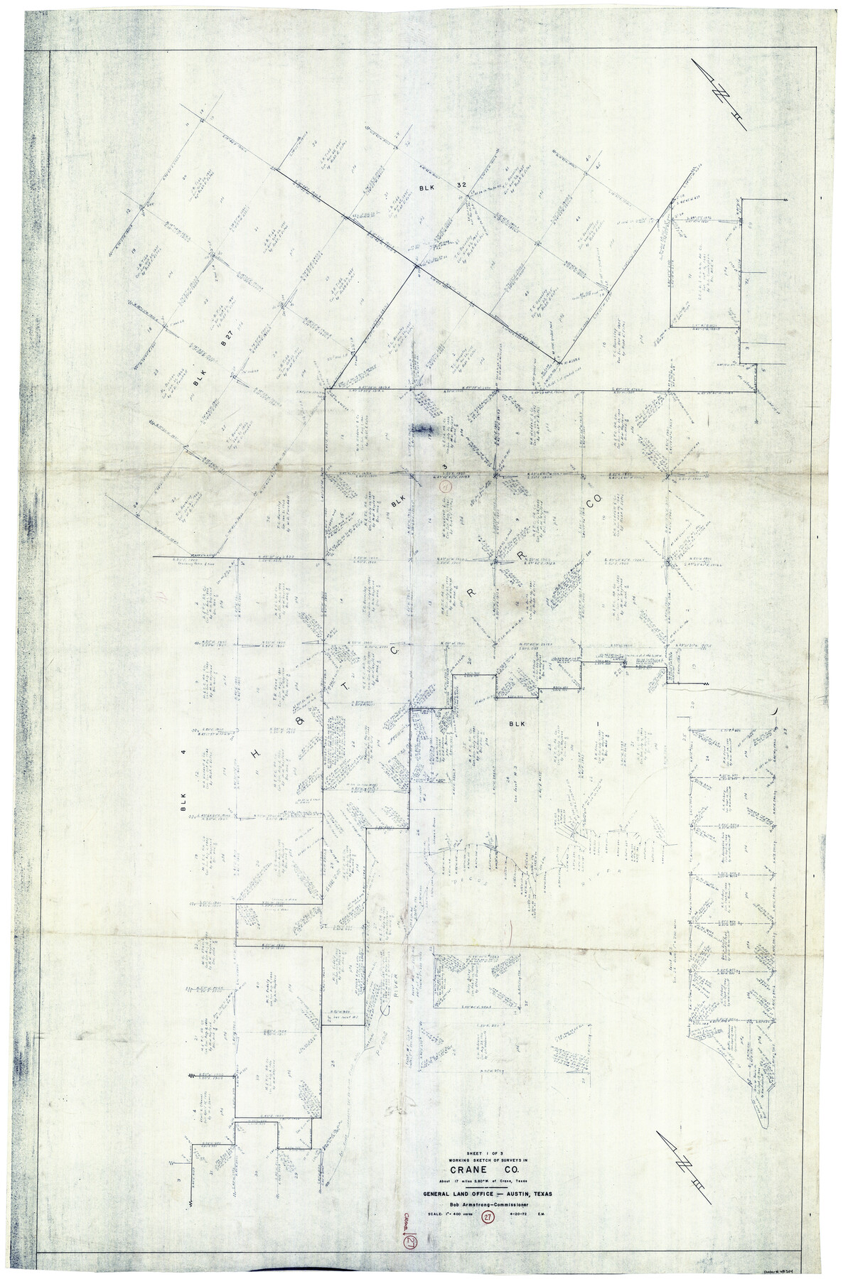 68304, Crane County Working Sketch 27, General Map Collection
