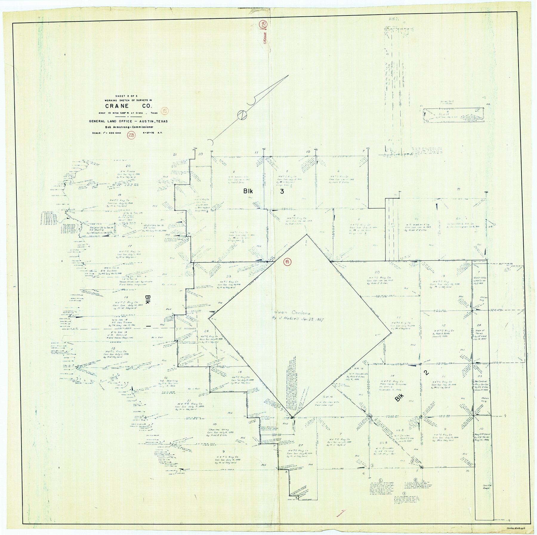 68305, Crane County Working Sketch 28, General Map Collection

