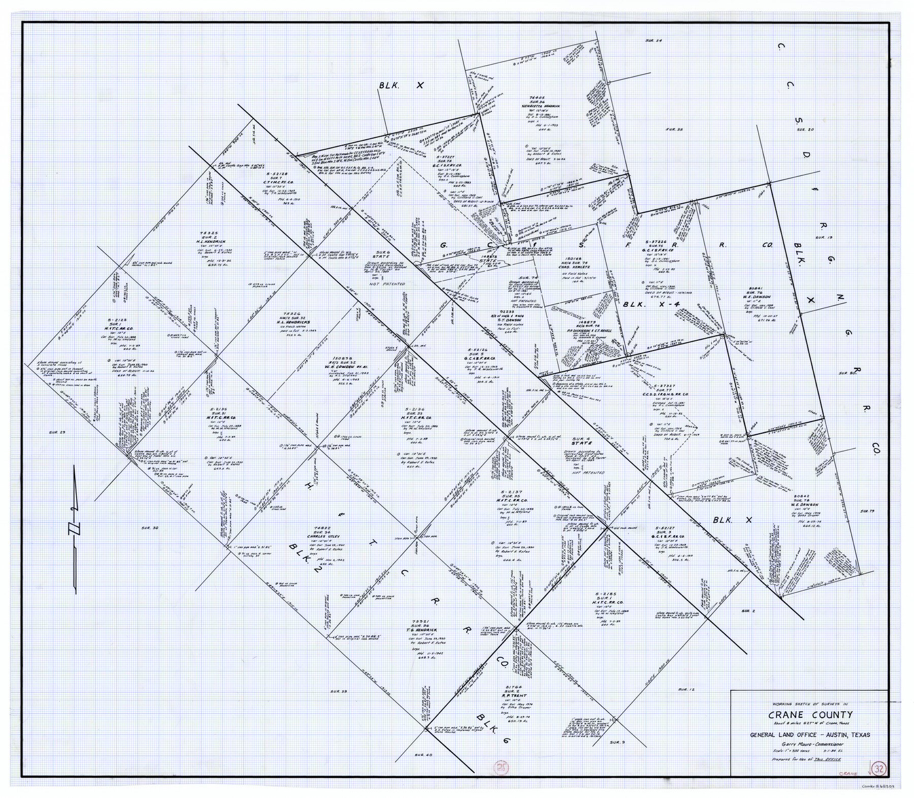 68309, Crane County Working Sketch 32, General Map Collection