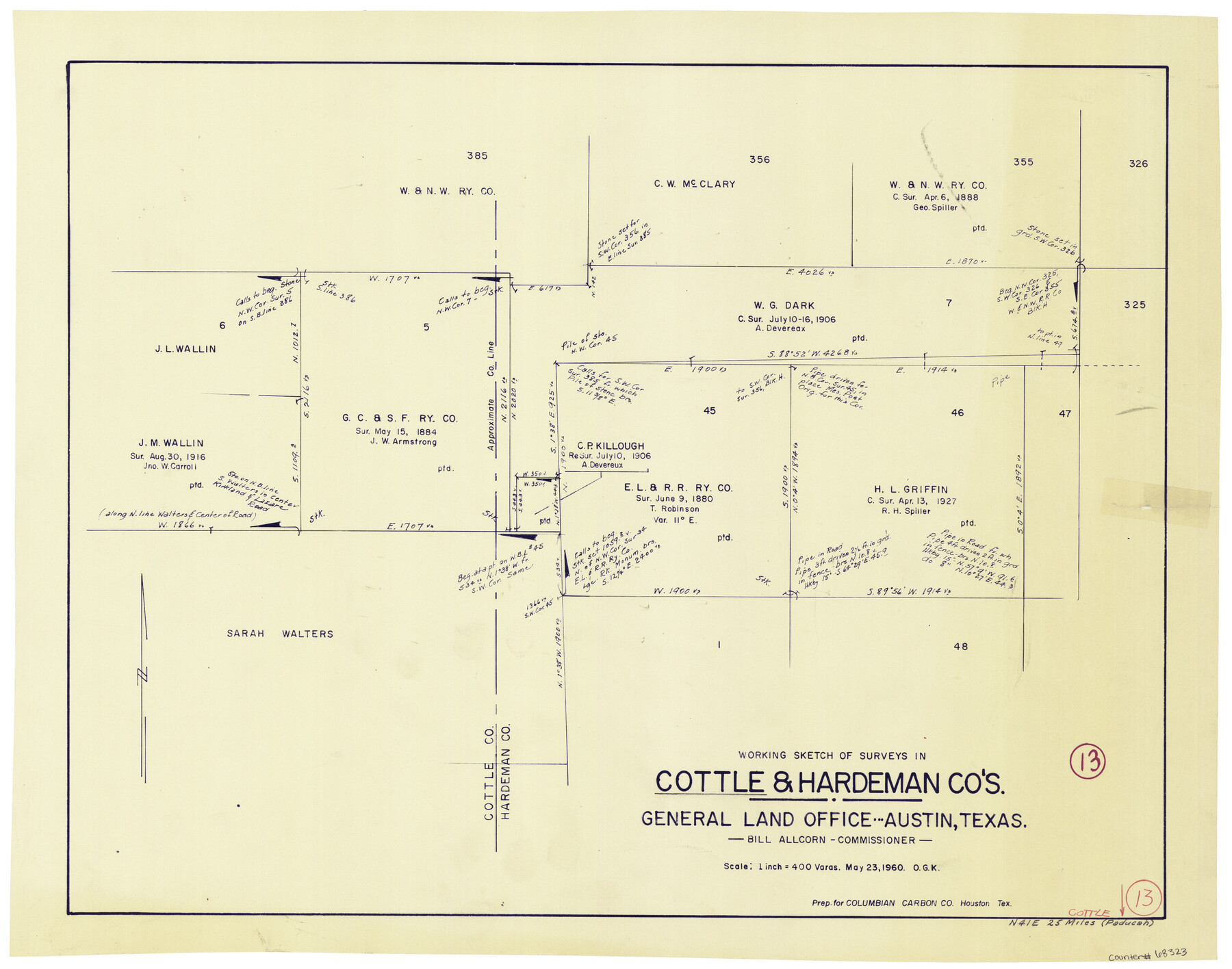 68323, Cottle County Working Sketch 13, General Map Collection
