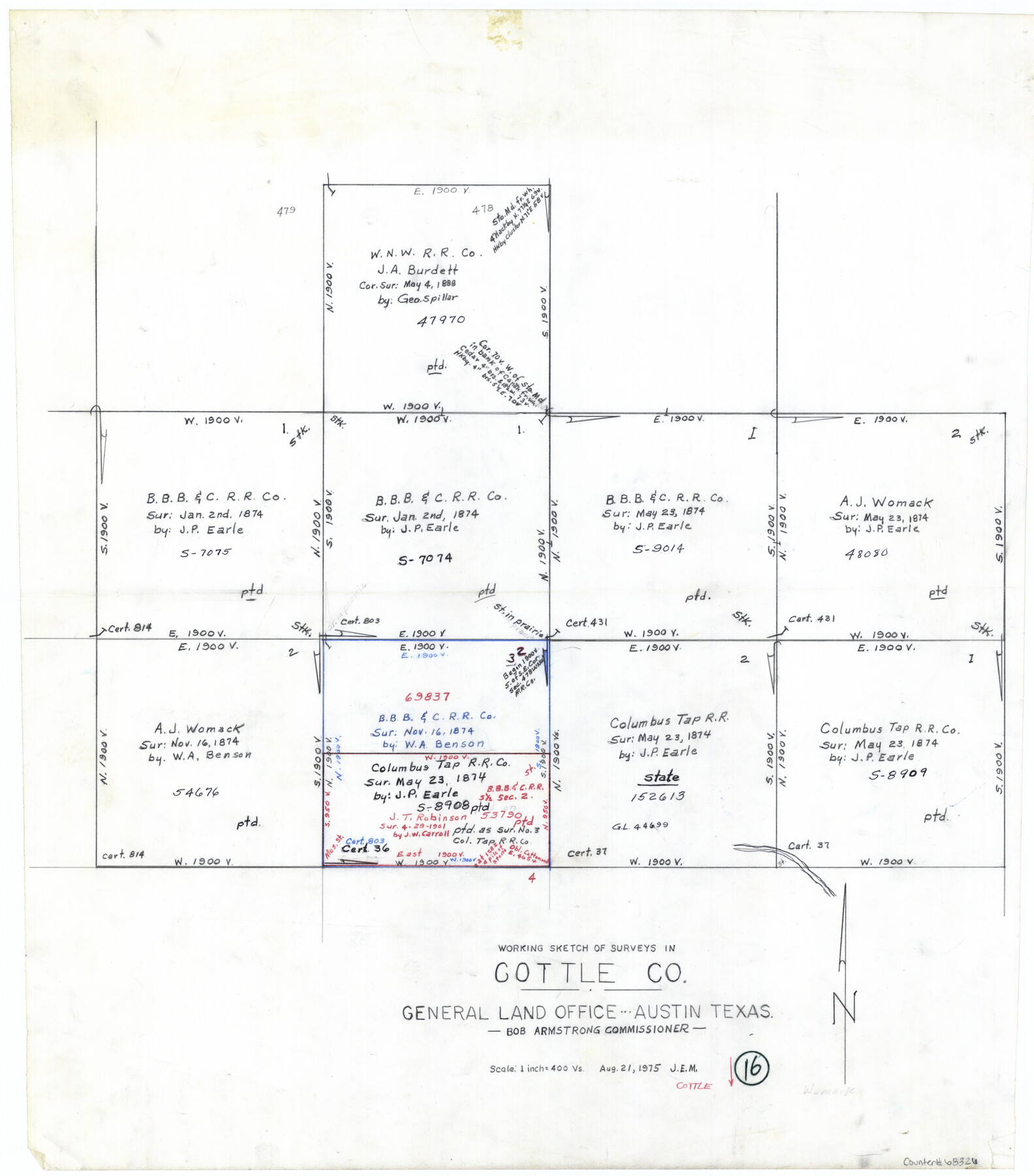 68326, Cottle County Working Sketch 16, General Map Collection