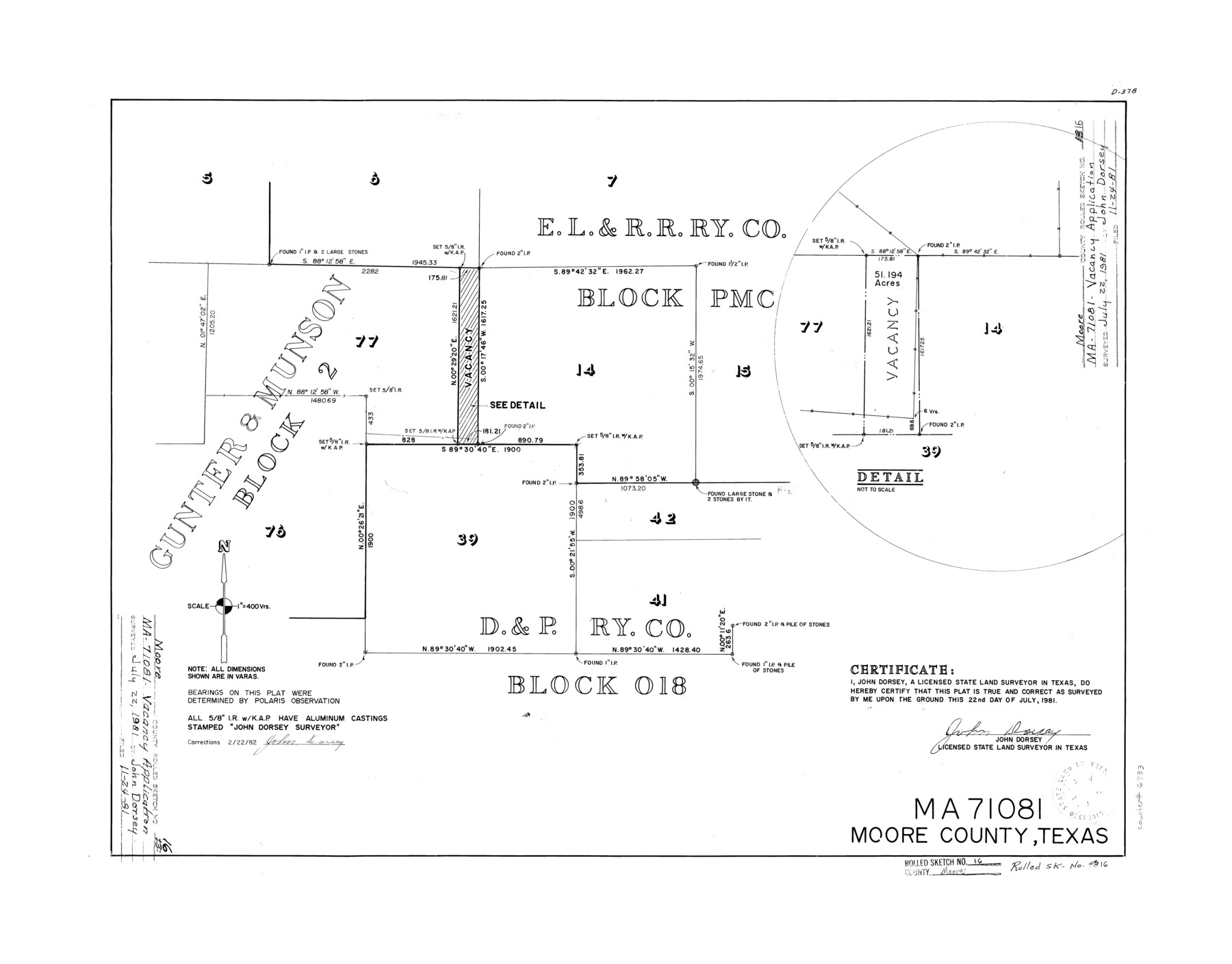 6833, Moore County Rolled Sketch 16, General Map Collection