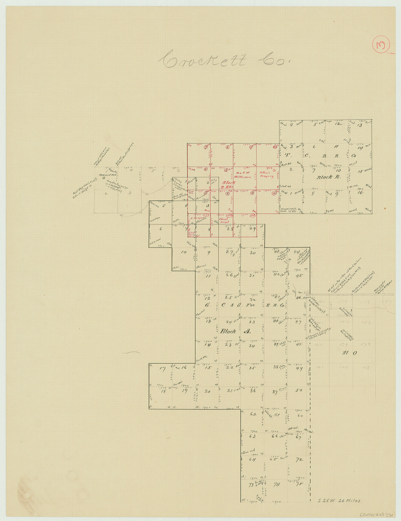 68336, Crockett County Working Sketch 3, General Map Collection