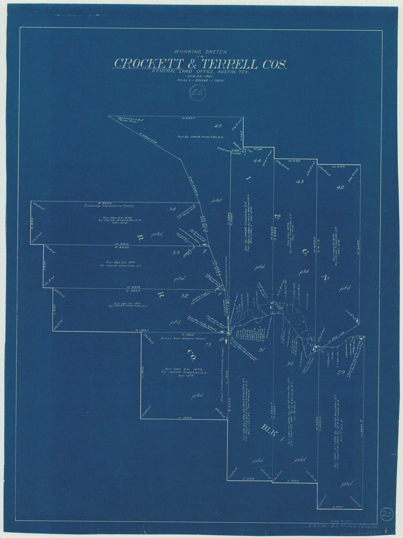 68358, Crockett County Working Sketch 25, General Map Collection