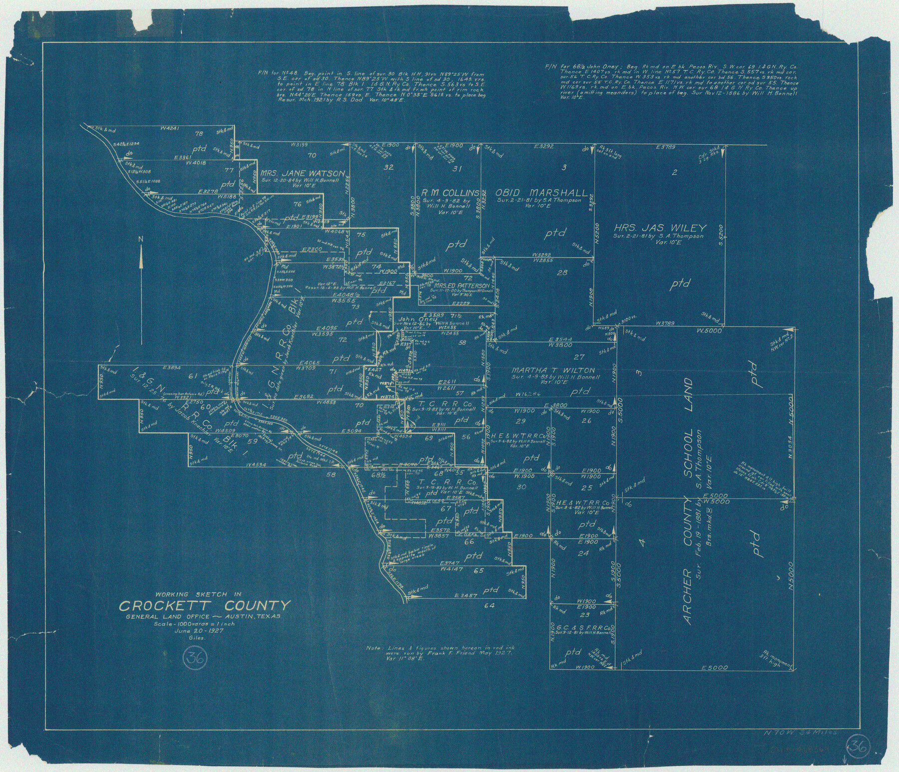 68369, Crockett County Working Sketch 36, General Map Collection