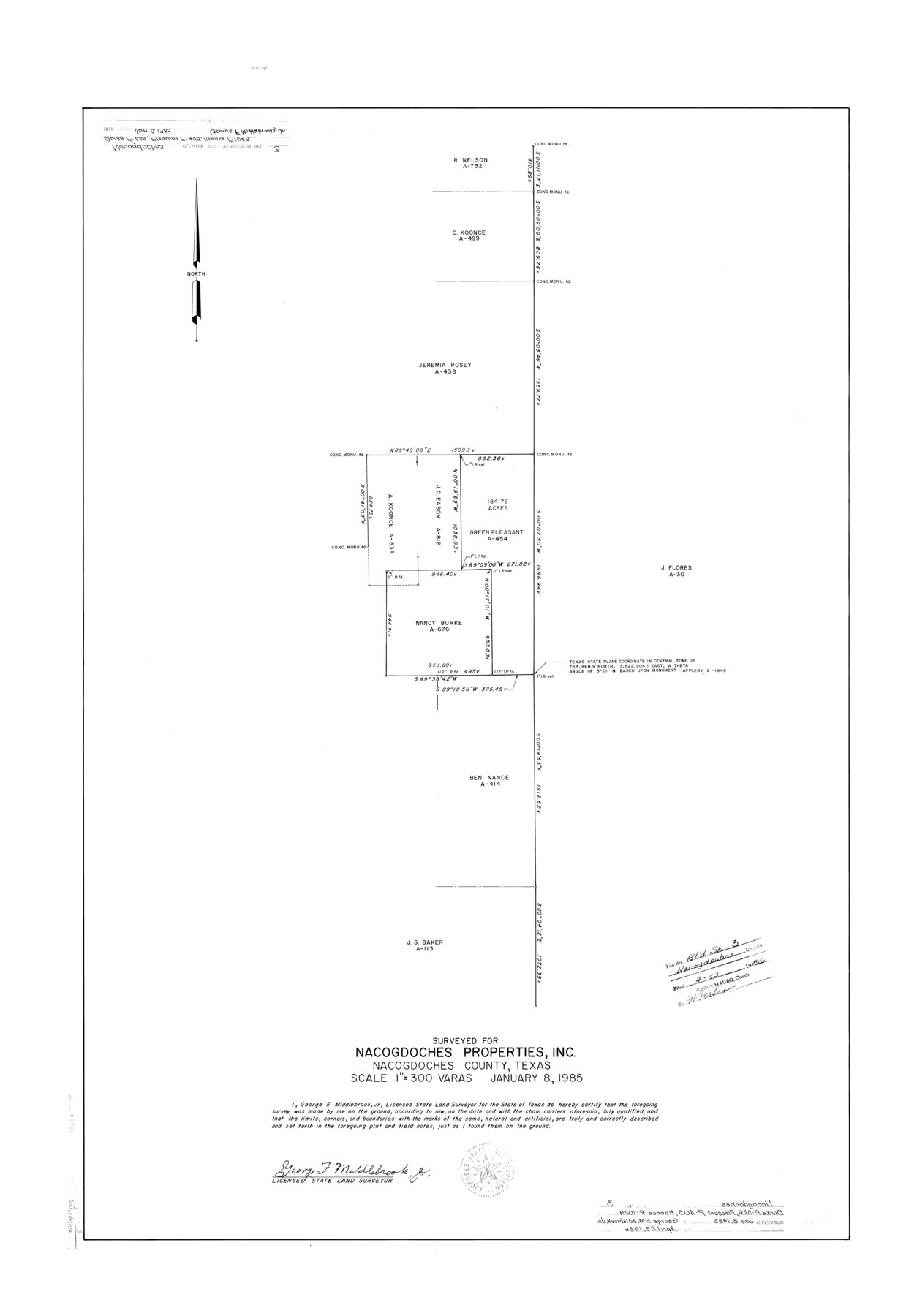 6837, Nacogdoches County Rolled Sketch 3, General Map Collection