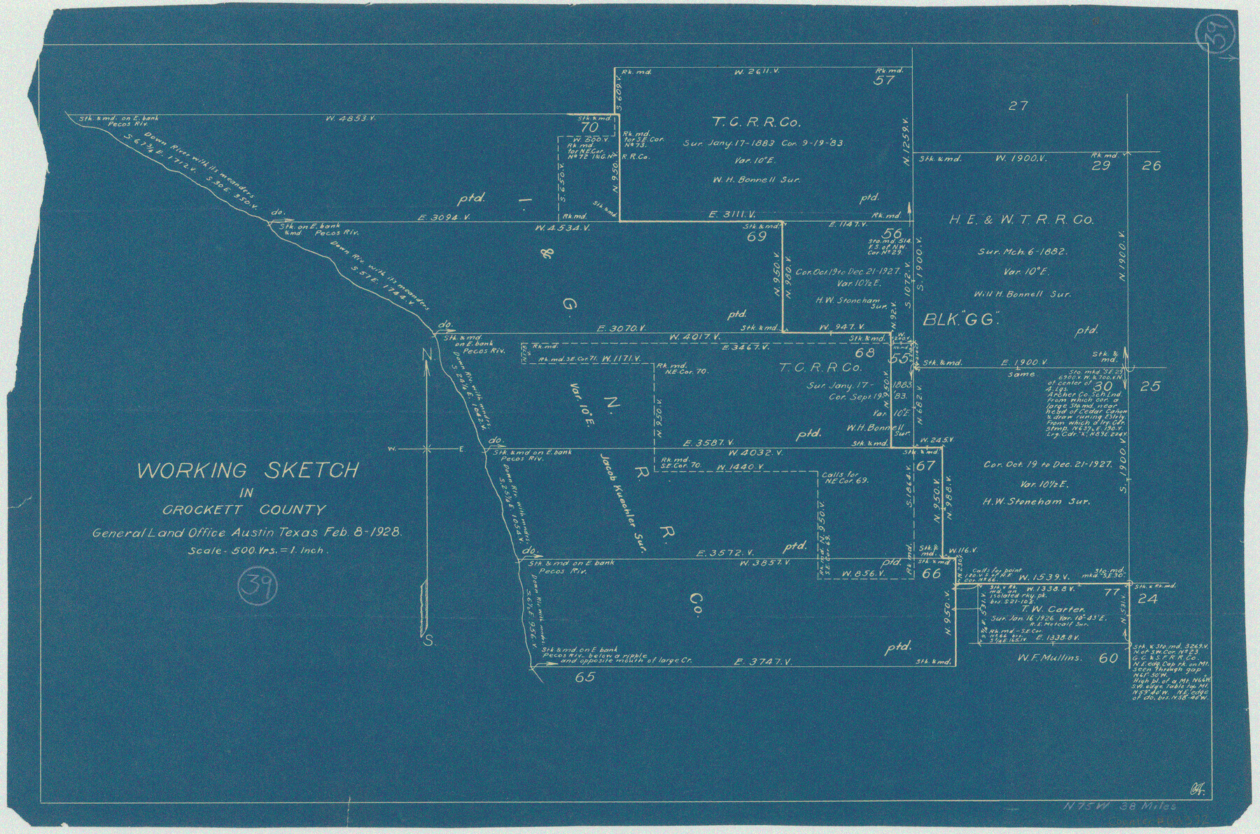 68372, Crockett County Working Sketch 39, General Map Collection