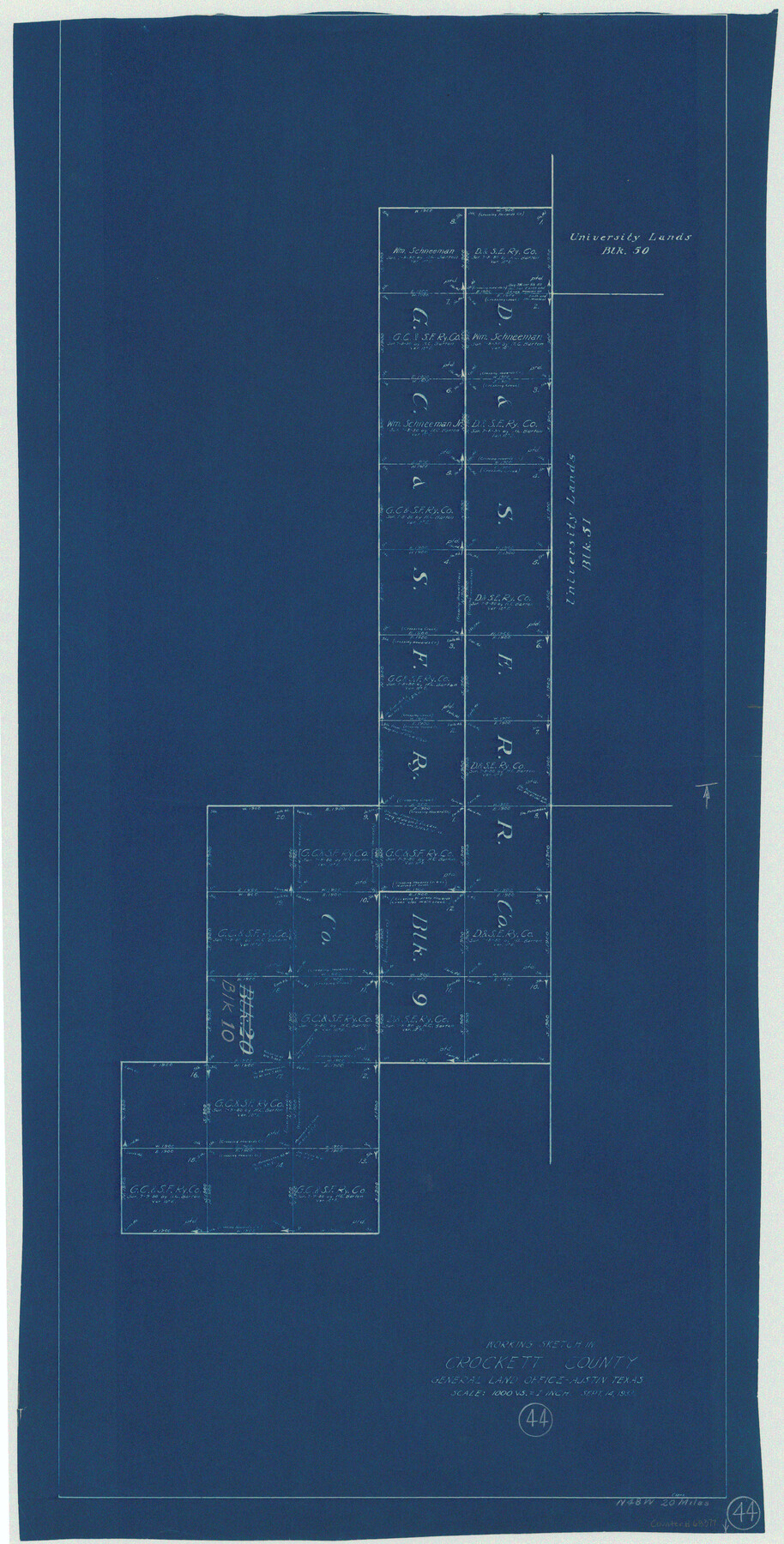 68377, Crockett County Working Sketch 44, General Map Collection