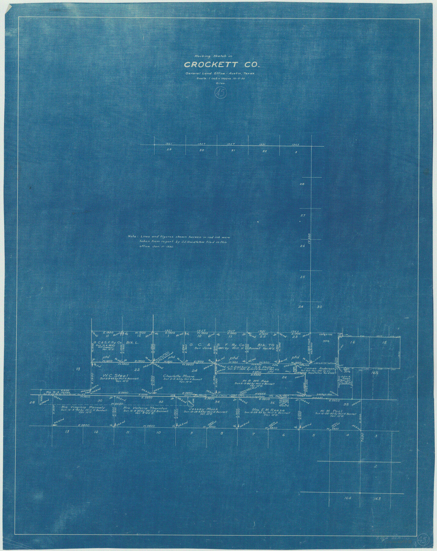 68378, Crockett County Working Sketch 45, General Map Collection