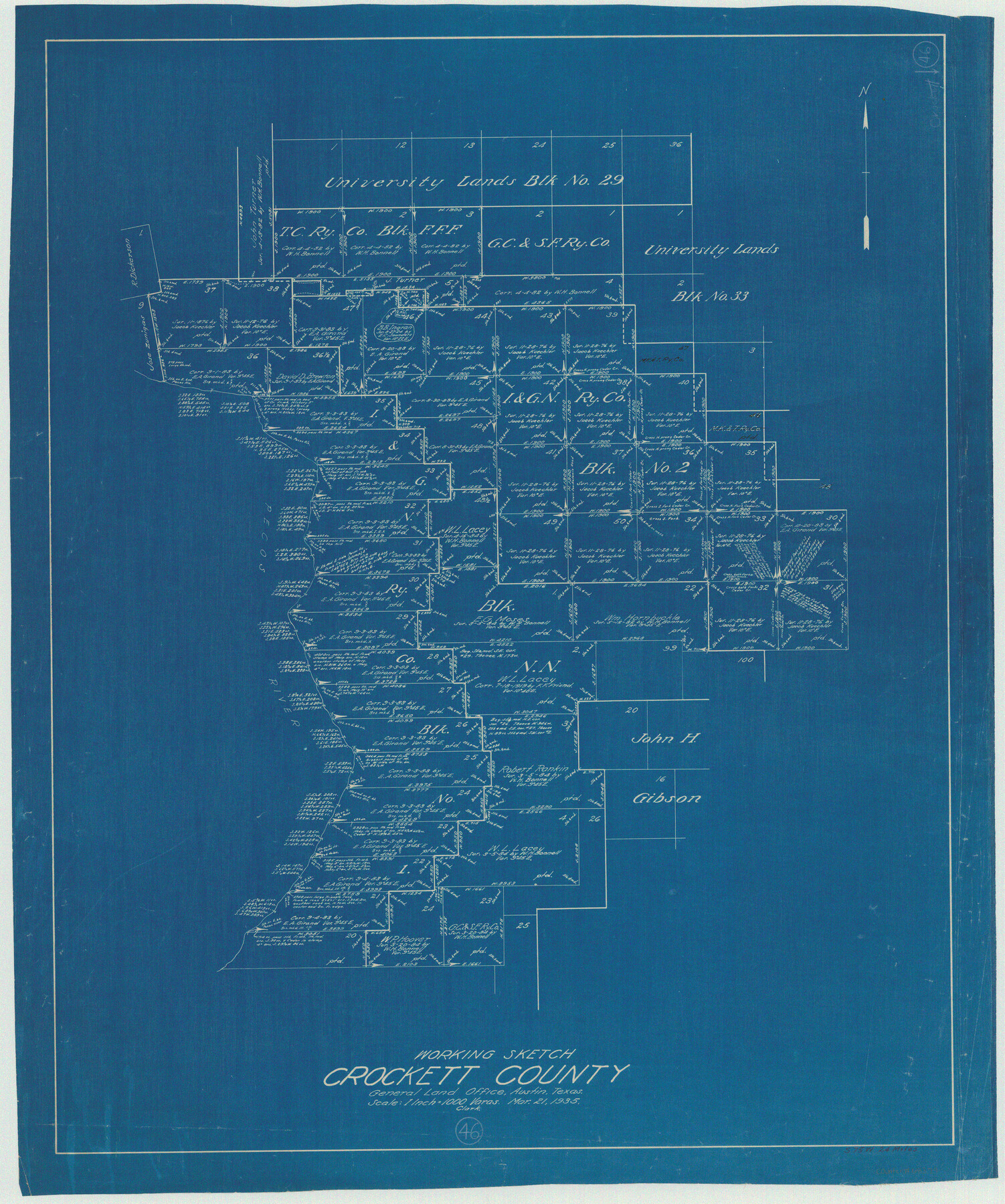 68379, Crockett County Working Sketch 46, General Map Collection