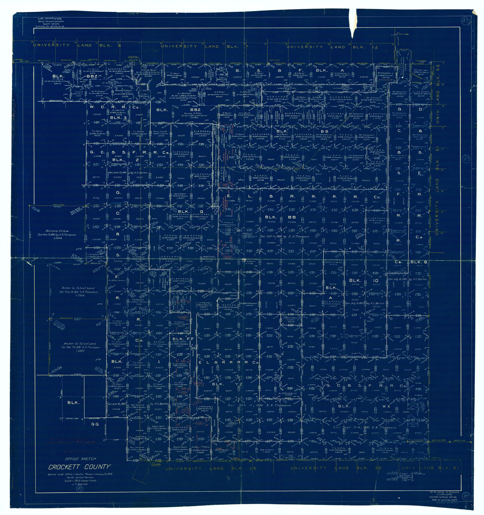 68382, Crockett County Working Sketch 49, General Map Collection