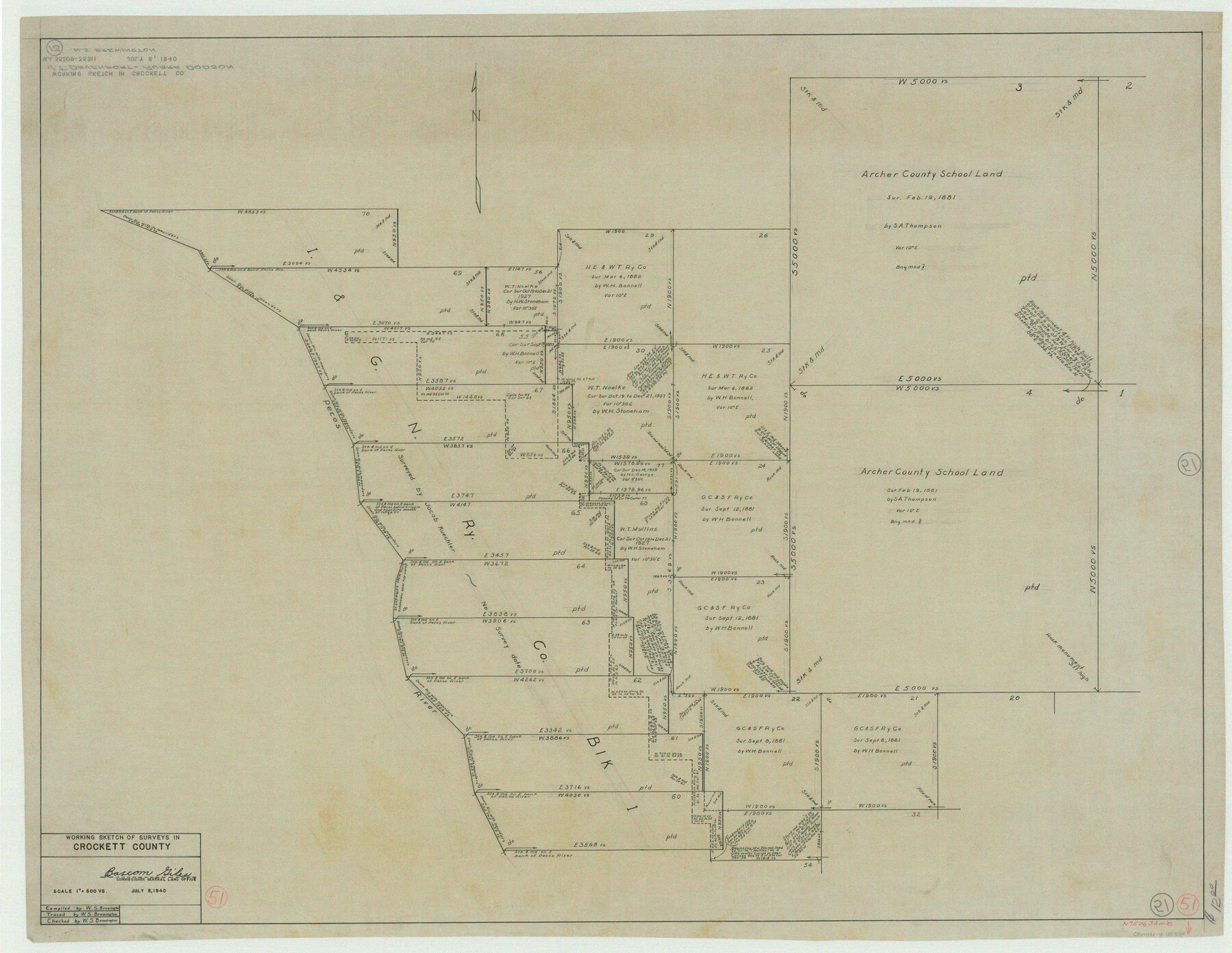 68384, Crockett County Working Sketch 51, General Map Collection