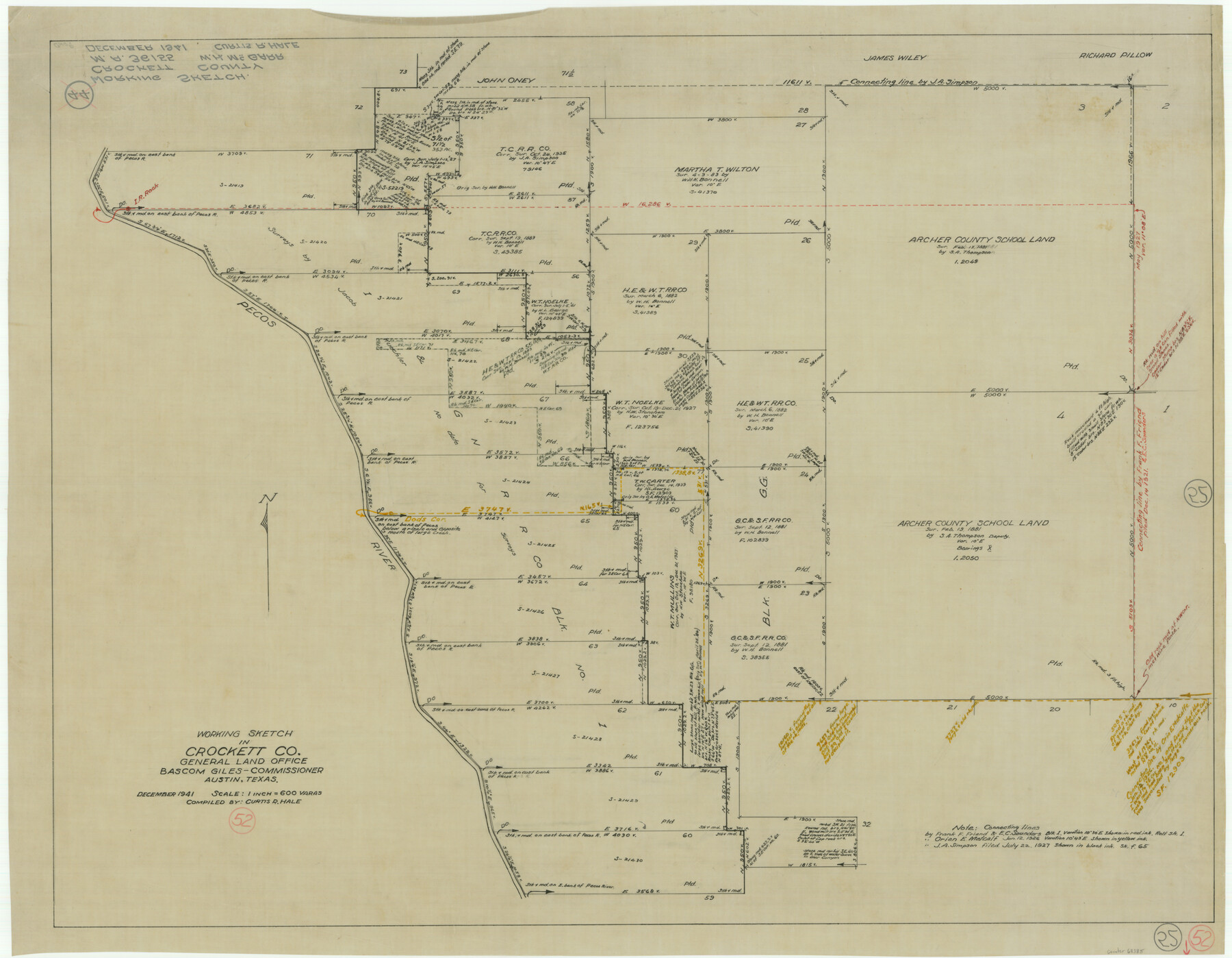 68385, Crockett County Working Sketch 52, General Map Collection