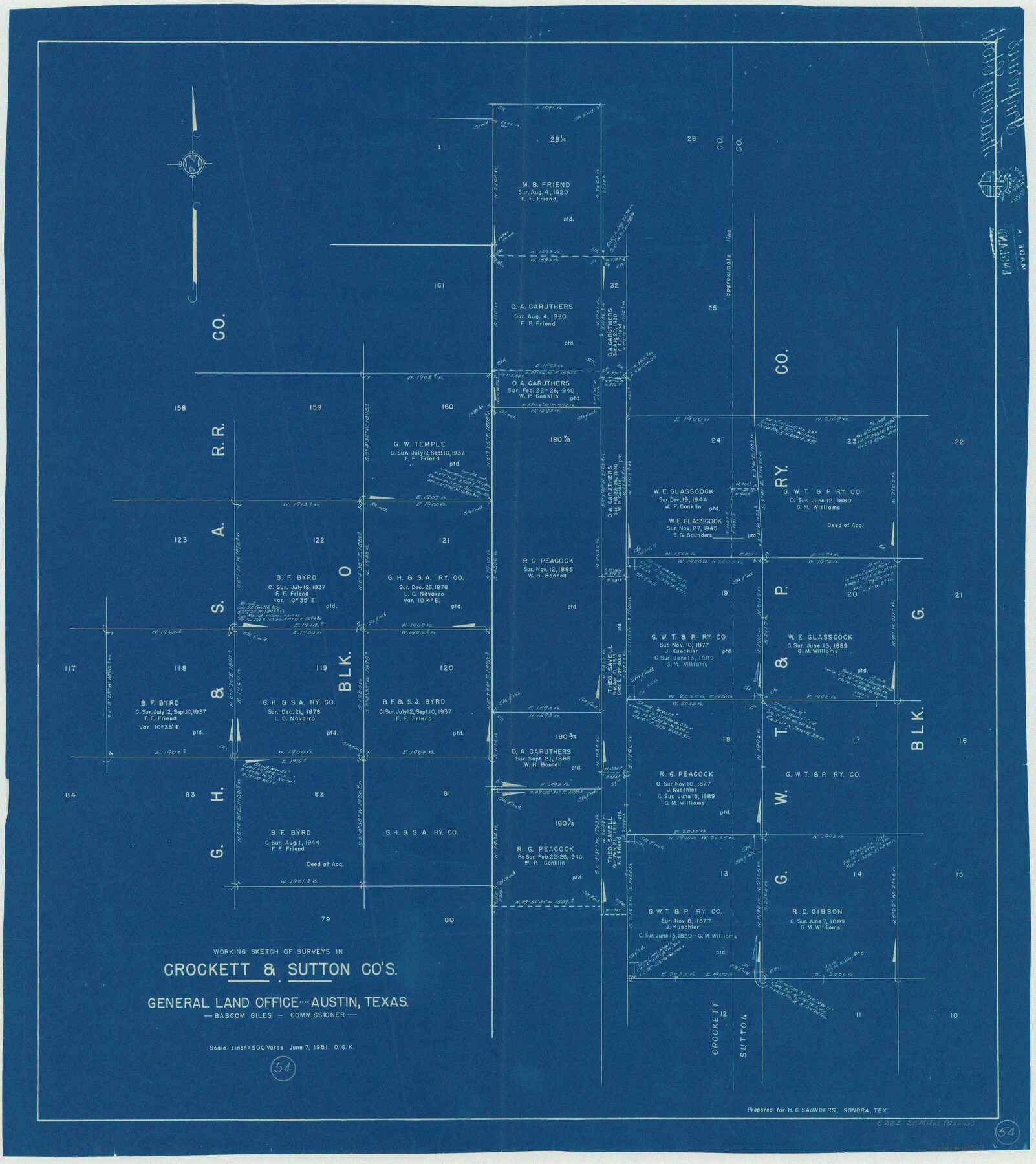 68387, Crockett County Working Sketch 54, General Map Collection