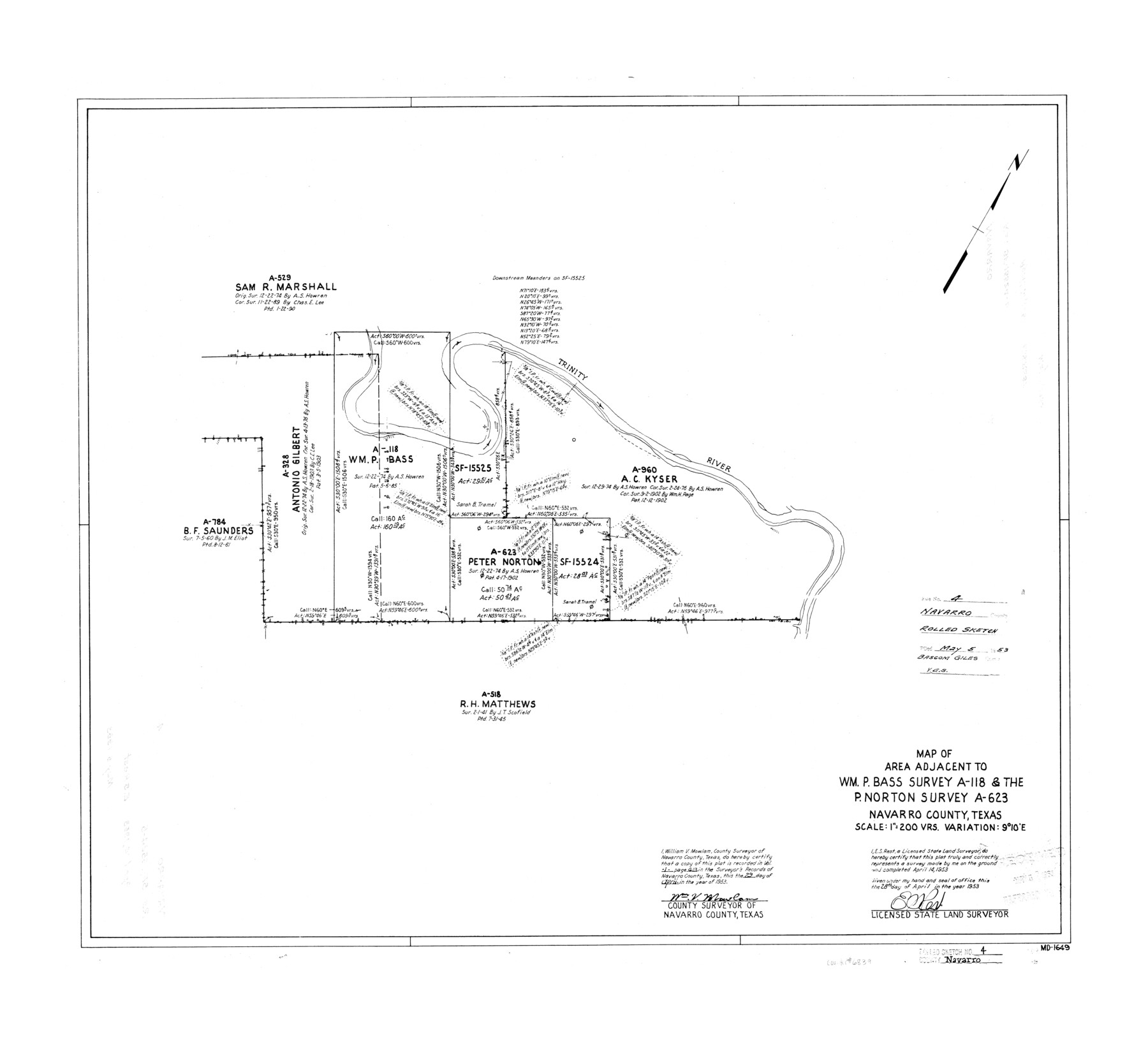 6839, Navarro County Rolled Sketch 4, General Map Collection